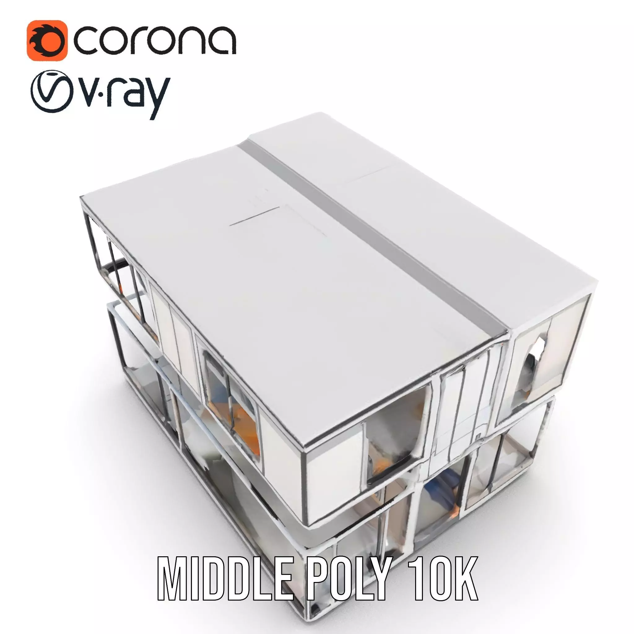 Modern Glass Building model pack Low-poly 3D model_16