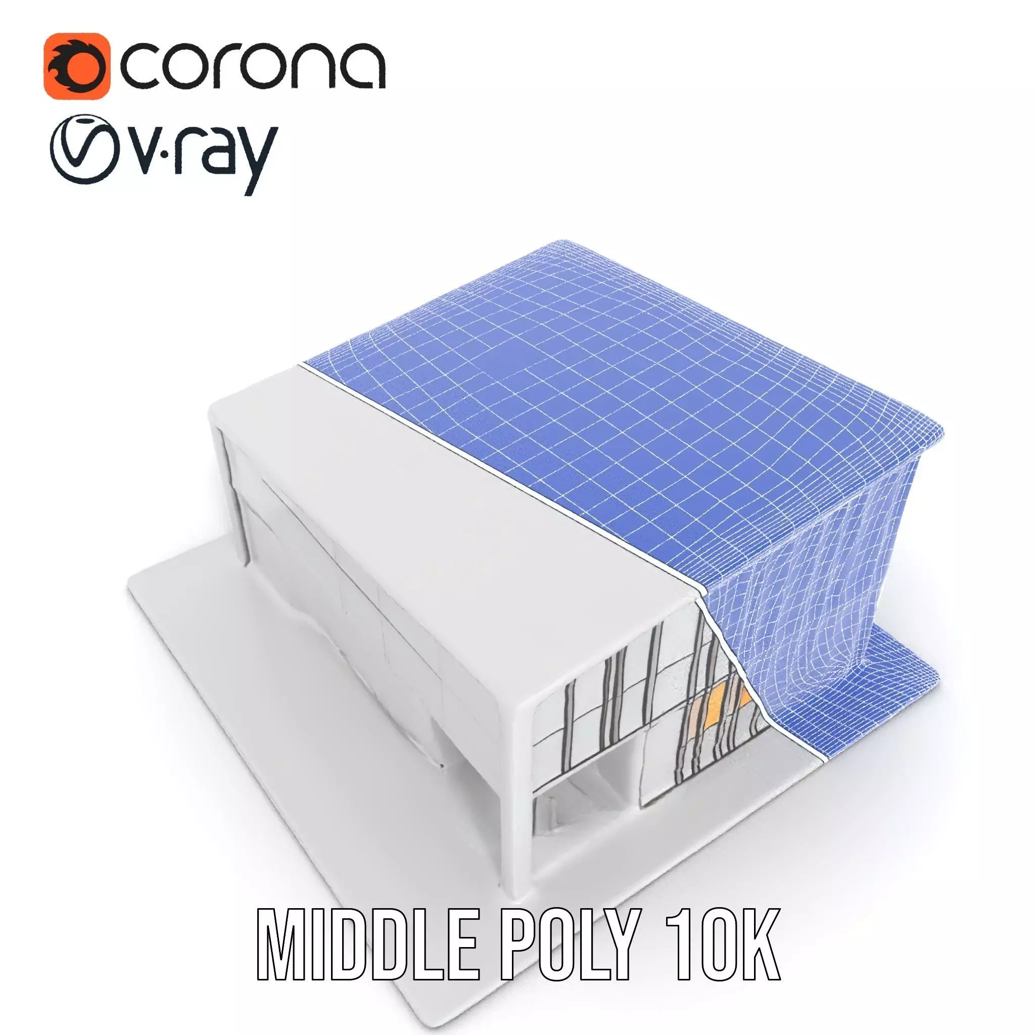 Contemporary Glass Facade model pack Low-poly 3D model_21