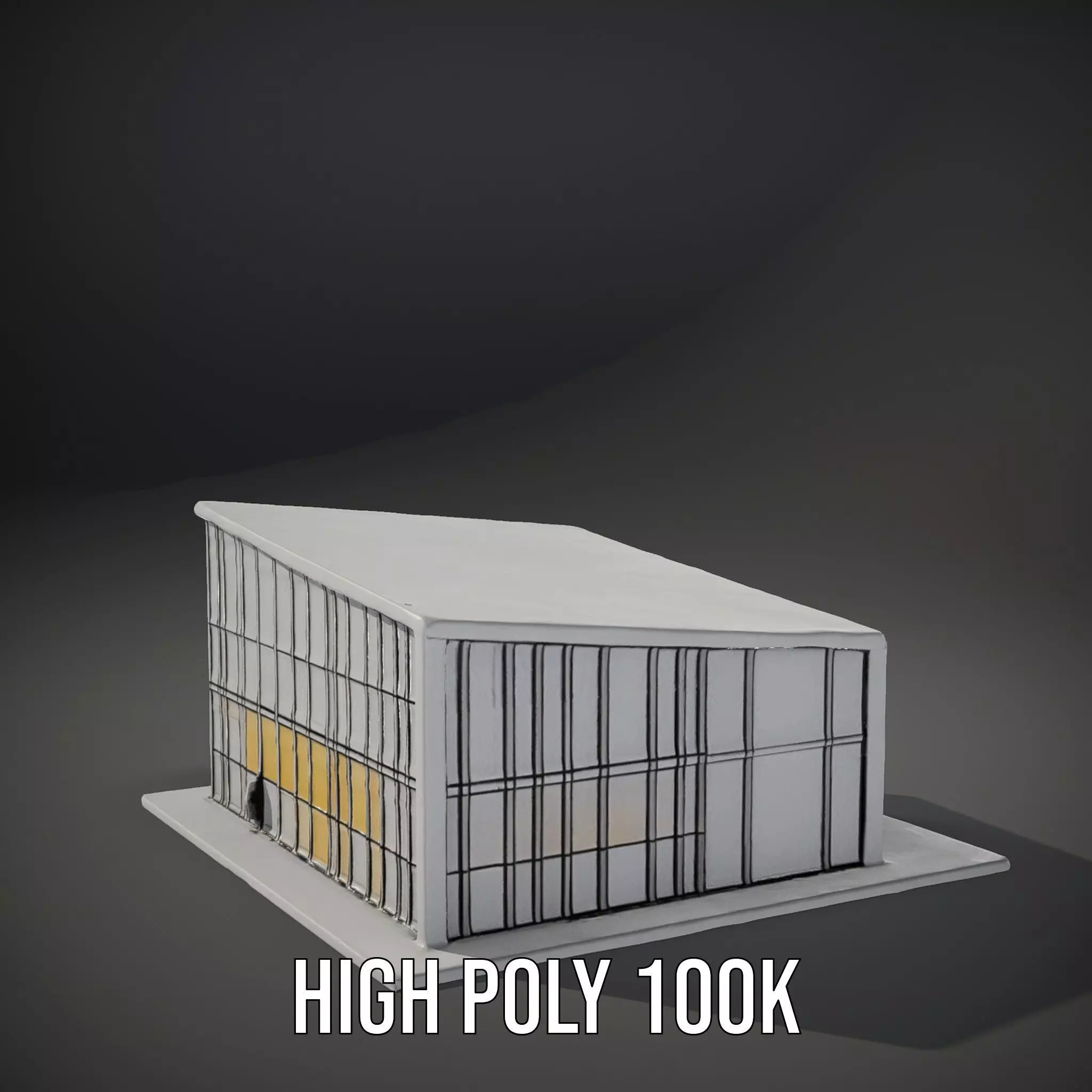 Contemporary Glass Facade model pack Low-poly 3D model_8