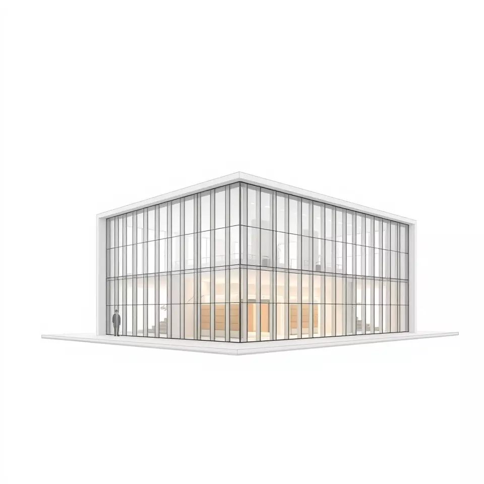 Contemporary Glass Facade model pack Low-poly 3D model_2