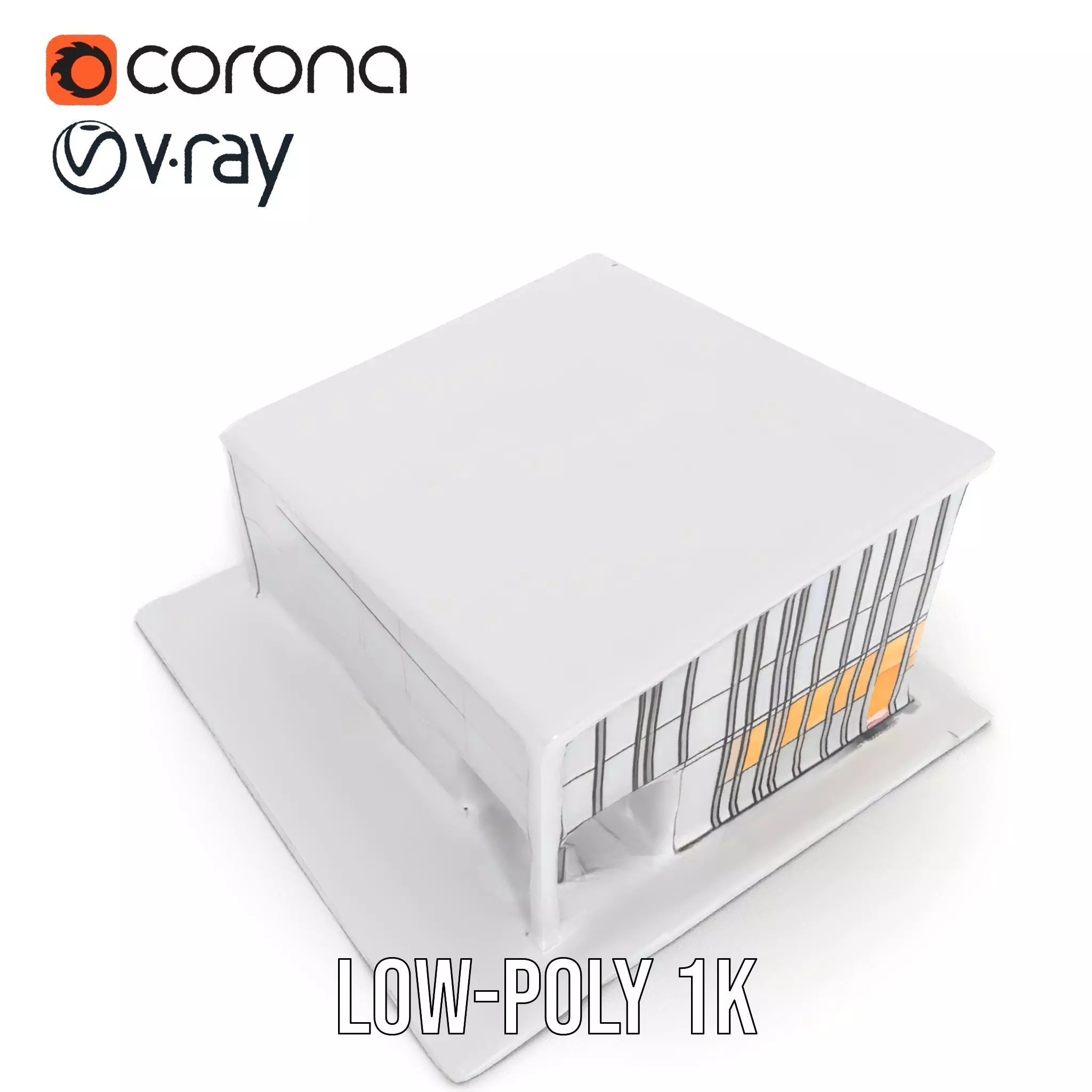 Contemporary Glass Facade model pack Low-poly 3D model_12