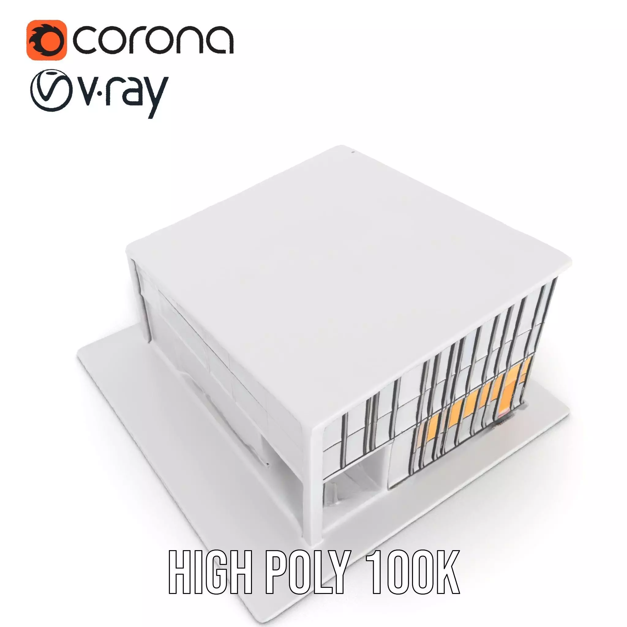 Contemporary Glass Facade model pack Low-poly 3D model_15