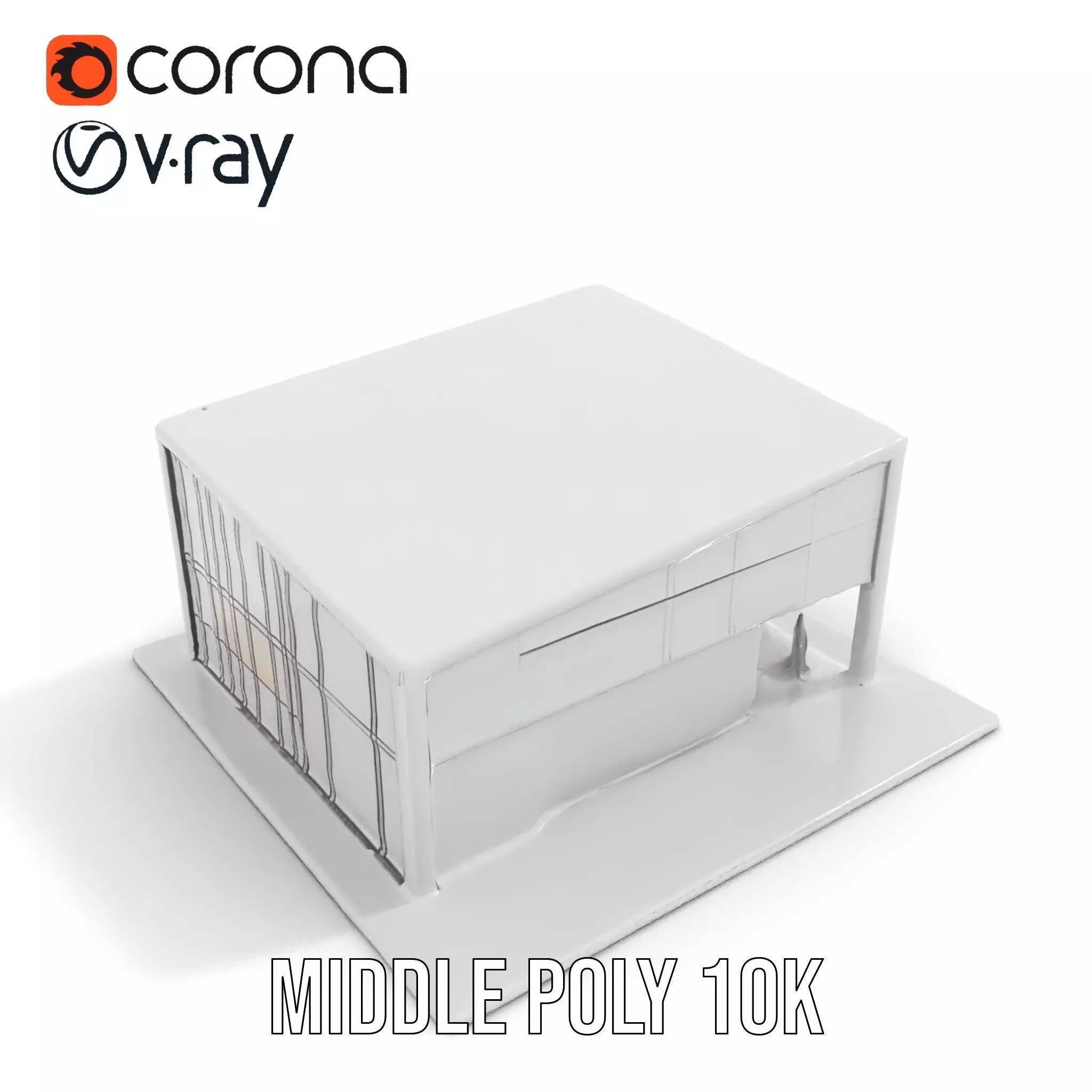 Contemporary Glass Facade model pack Low-poly 3D model_16