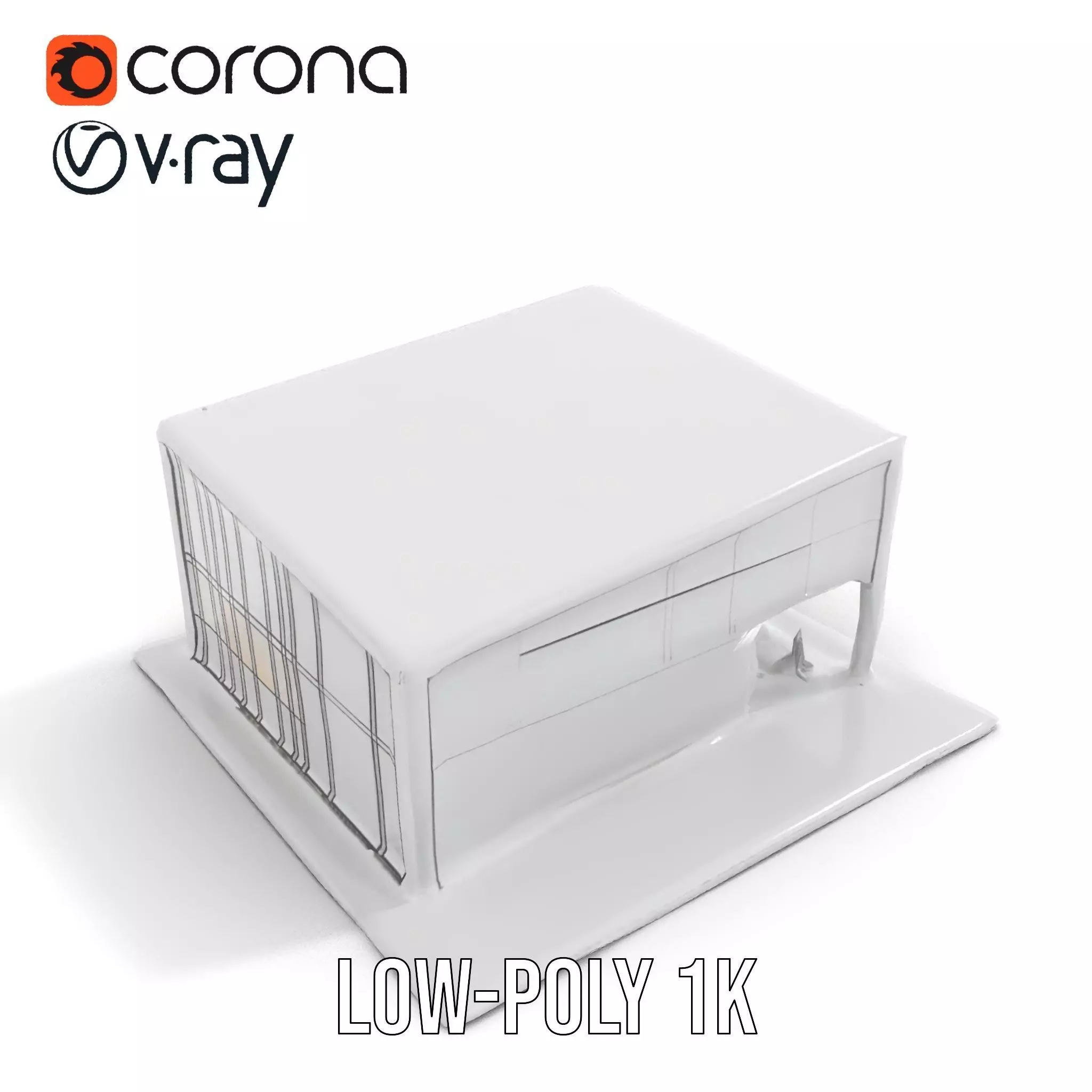 Contemporary Glass Facade model pack Low-poly 3D model_9