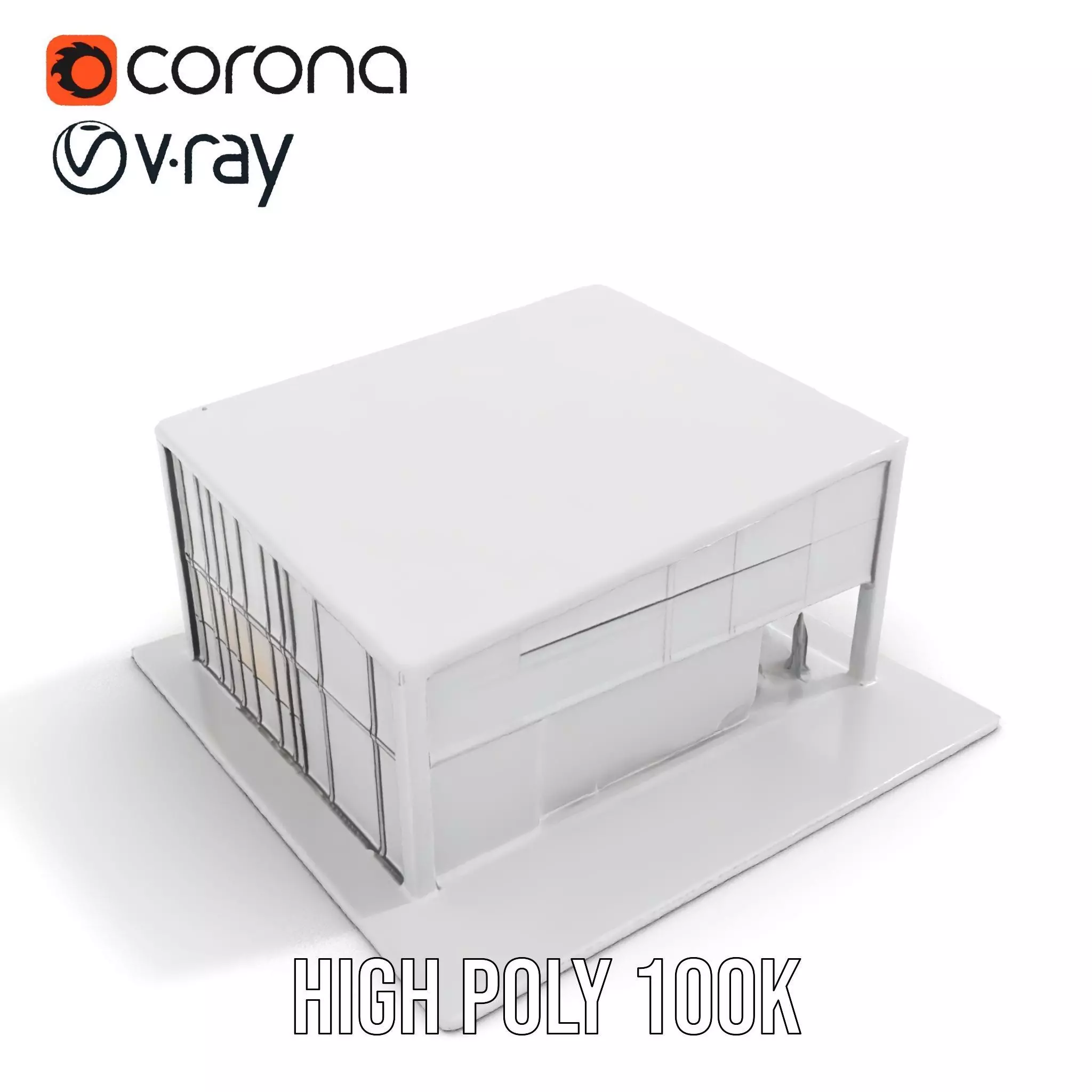 Contemporary Glass Facade model pack Low-poly 3D model_20