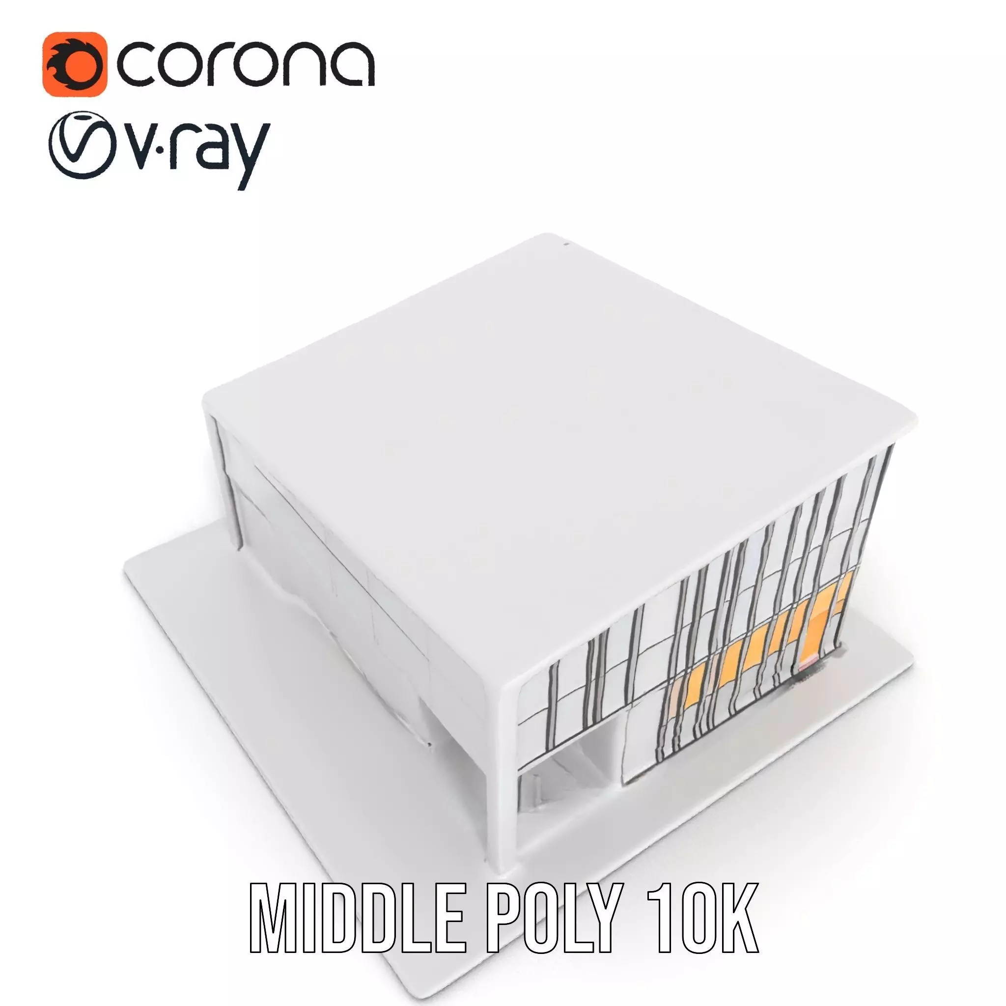 Contemporary Glass Facade model pack Low-poly 3D model_18