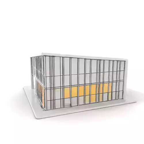 Contemporary Glass Facade model pack Low-poly 3D model