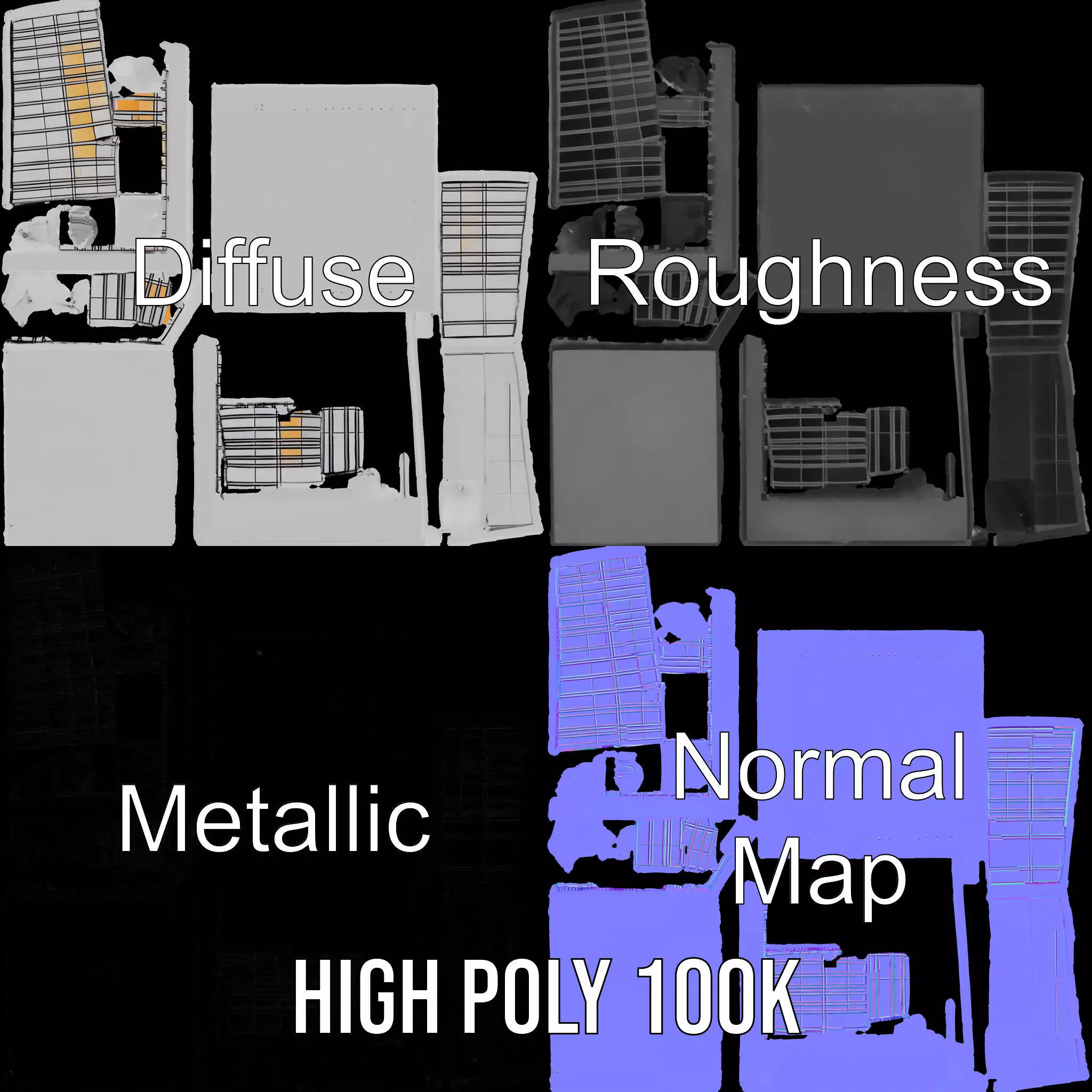 Contemporary Glass Facade model pack Low-poly 3D model_3