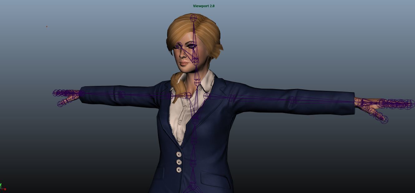 Female Airhostess Low-poly 3D model_17