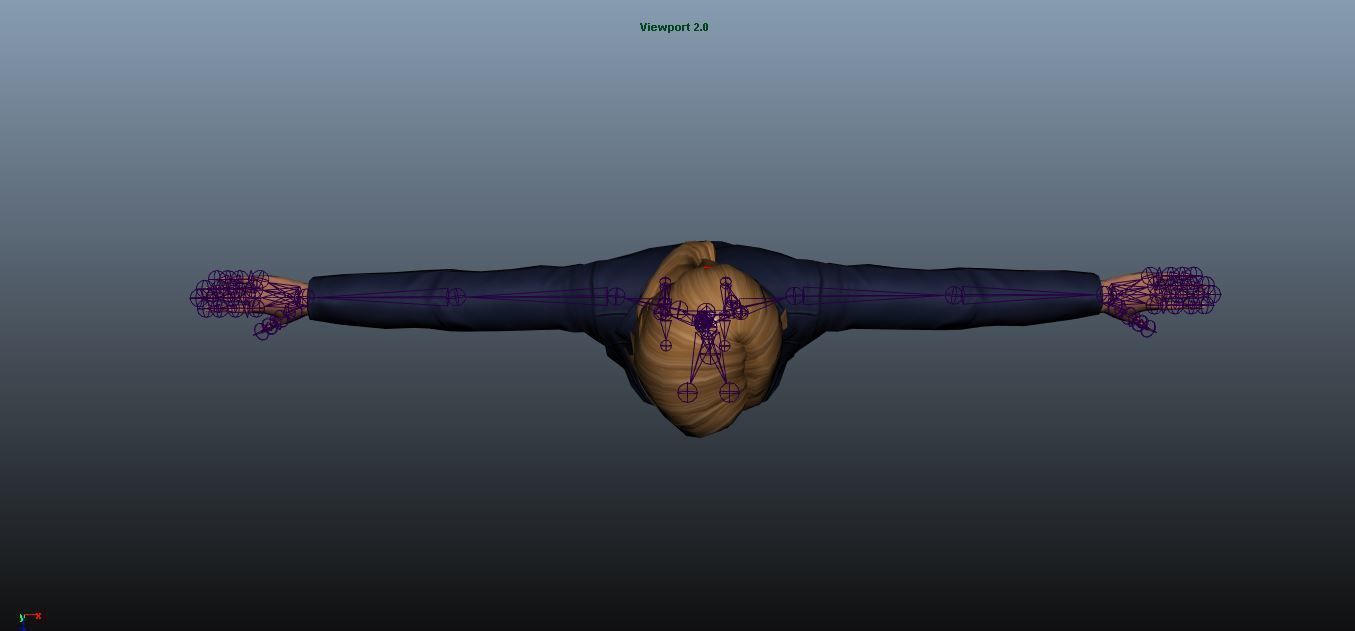 Female Airhostess Low-poly 3D model_13