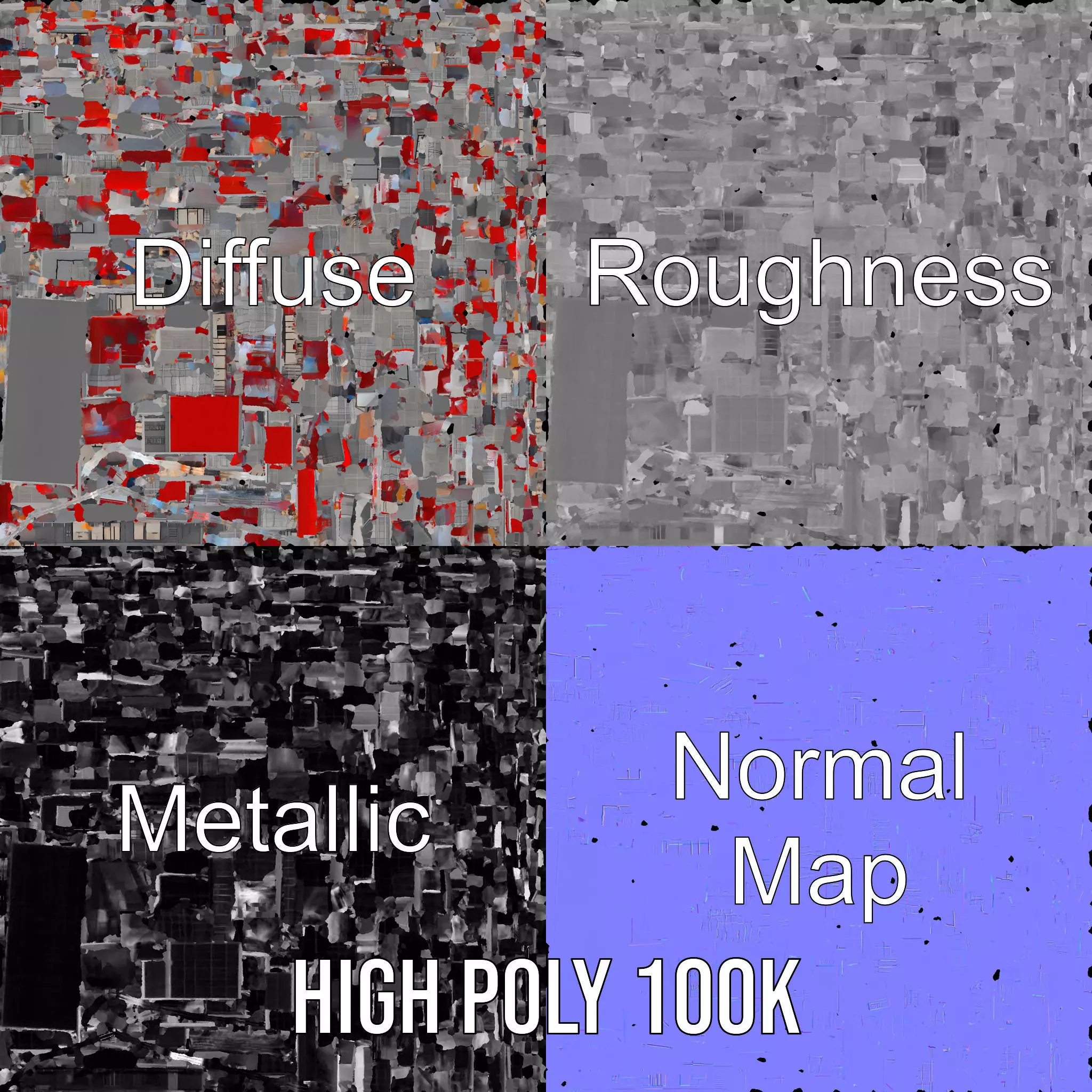 Modern Red Office Building model pack Low-poly 3D model_3