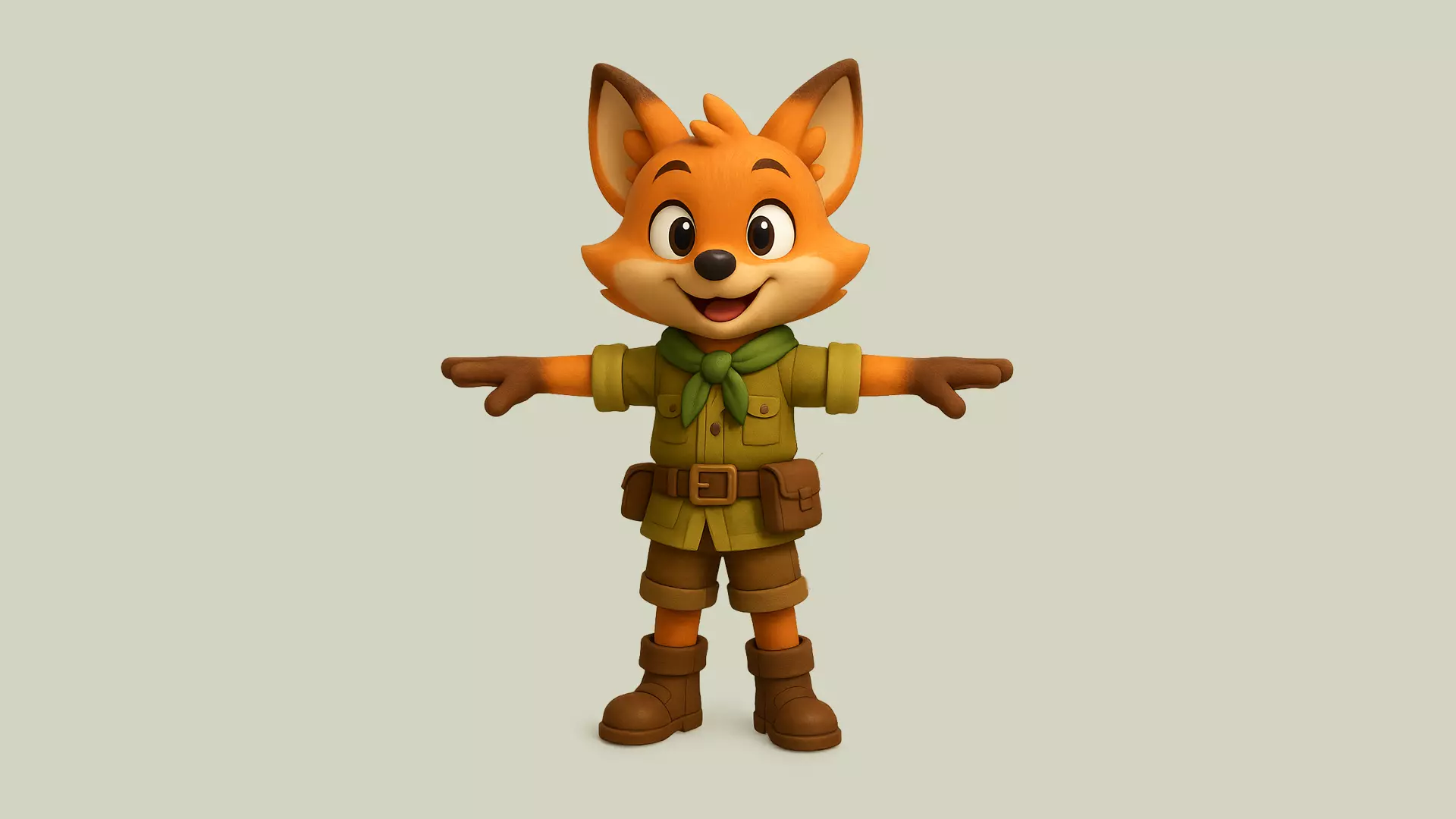 Fox Explorer 3D Character Low-poly 3D model_0