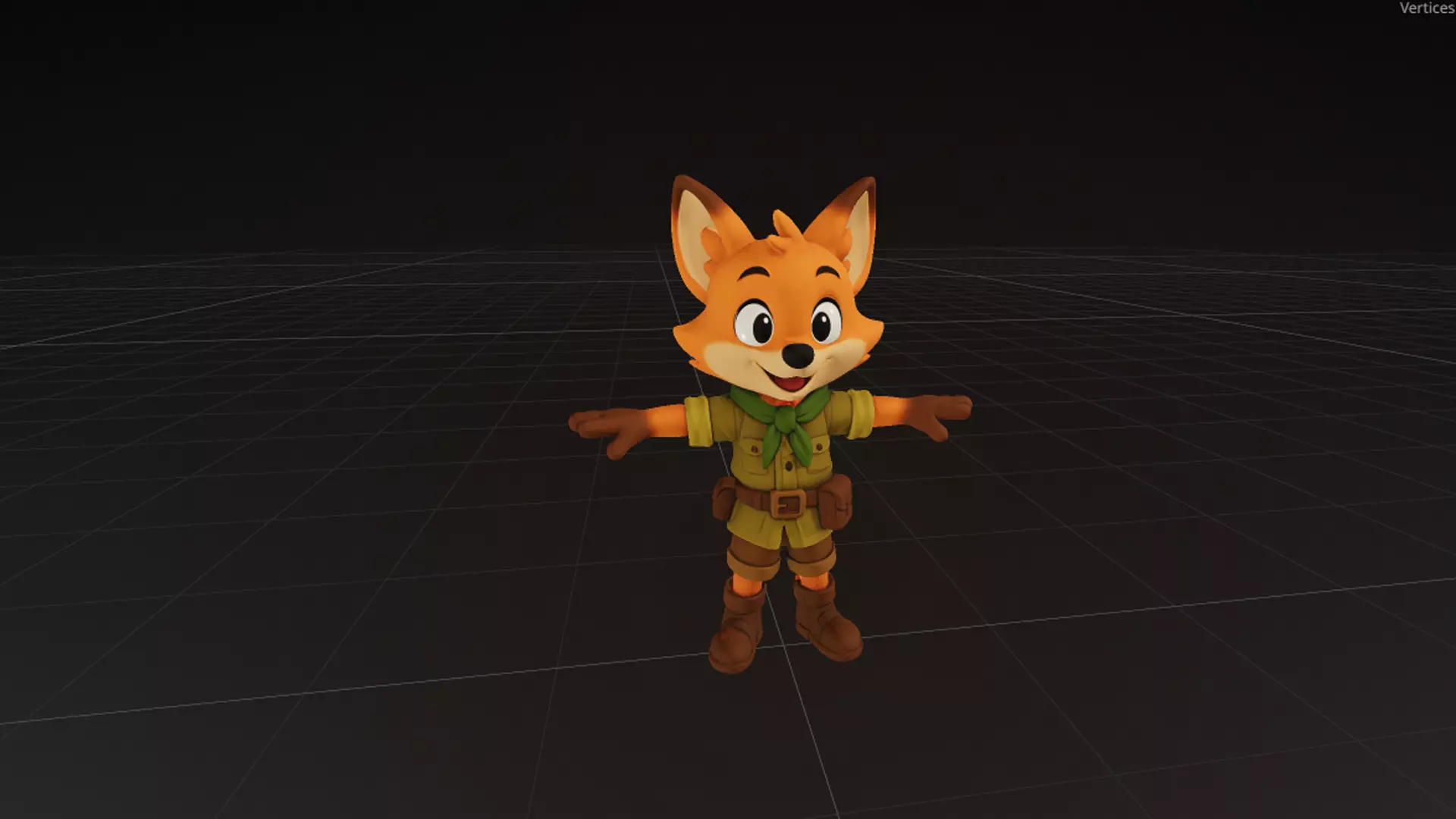 Fox Explorer 3D Character Low-poly 3D model_1