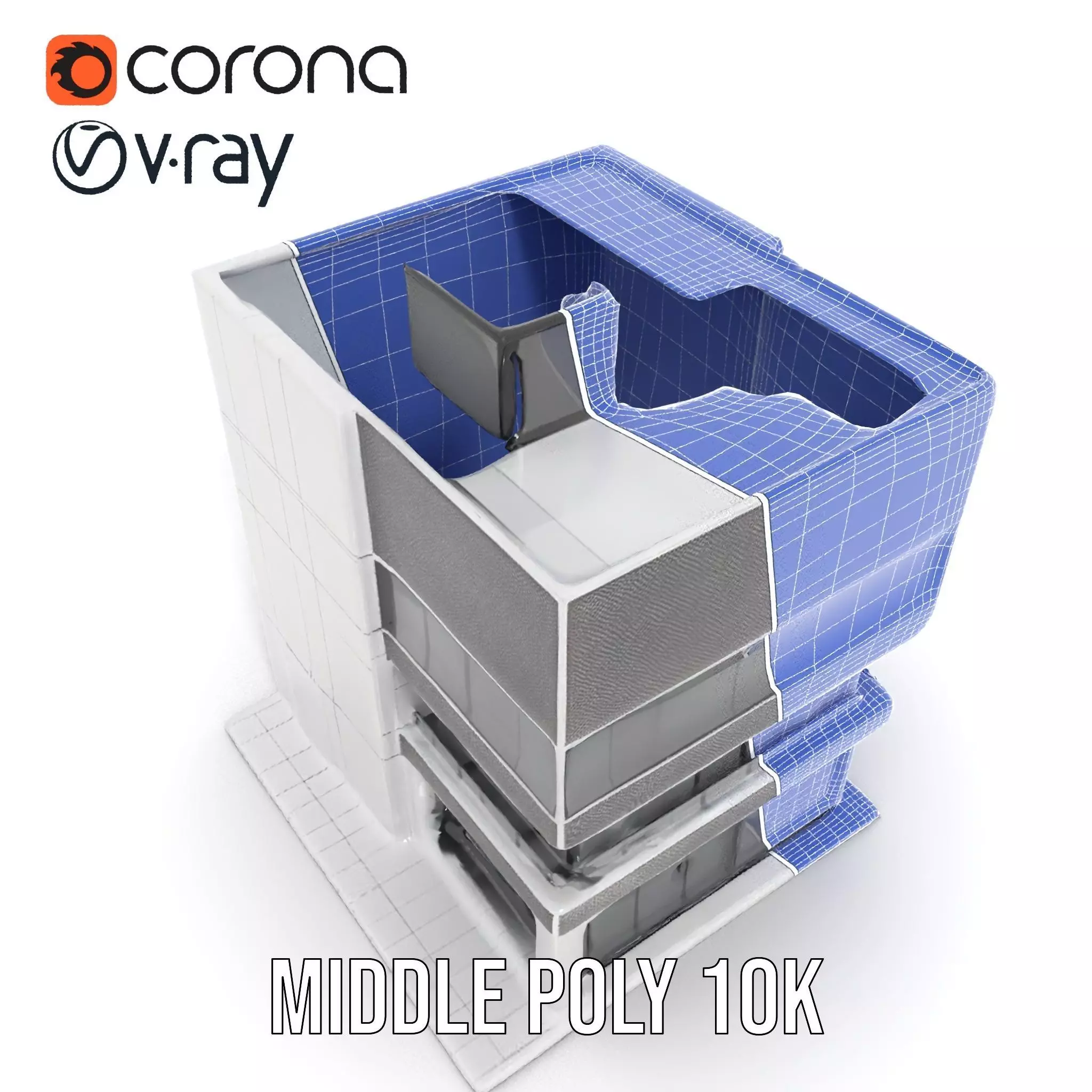 Modern Office Building model pack Low-poly 3D model_21