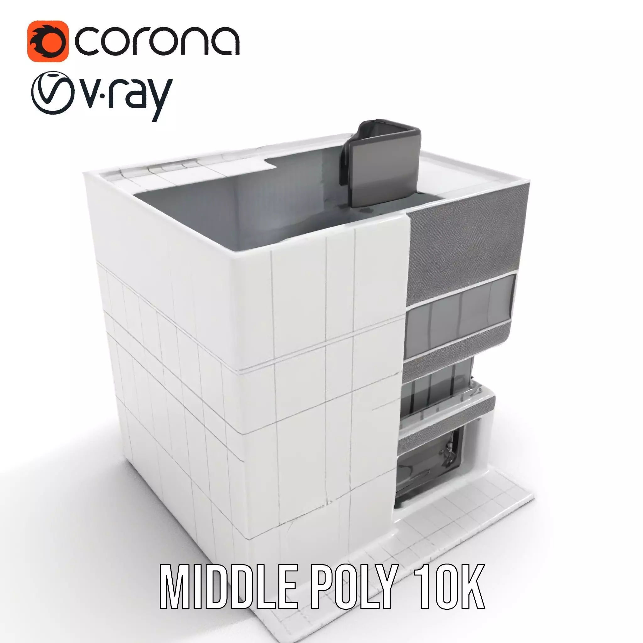 Modern Office Building model pack Low-poly 3D model_6