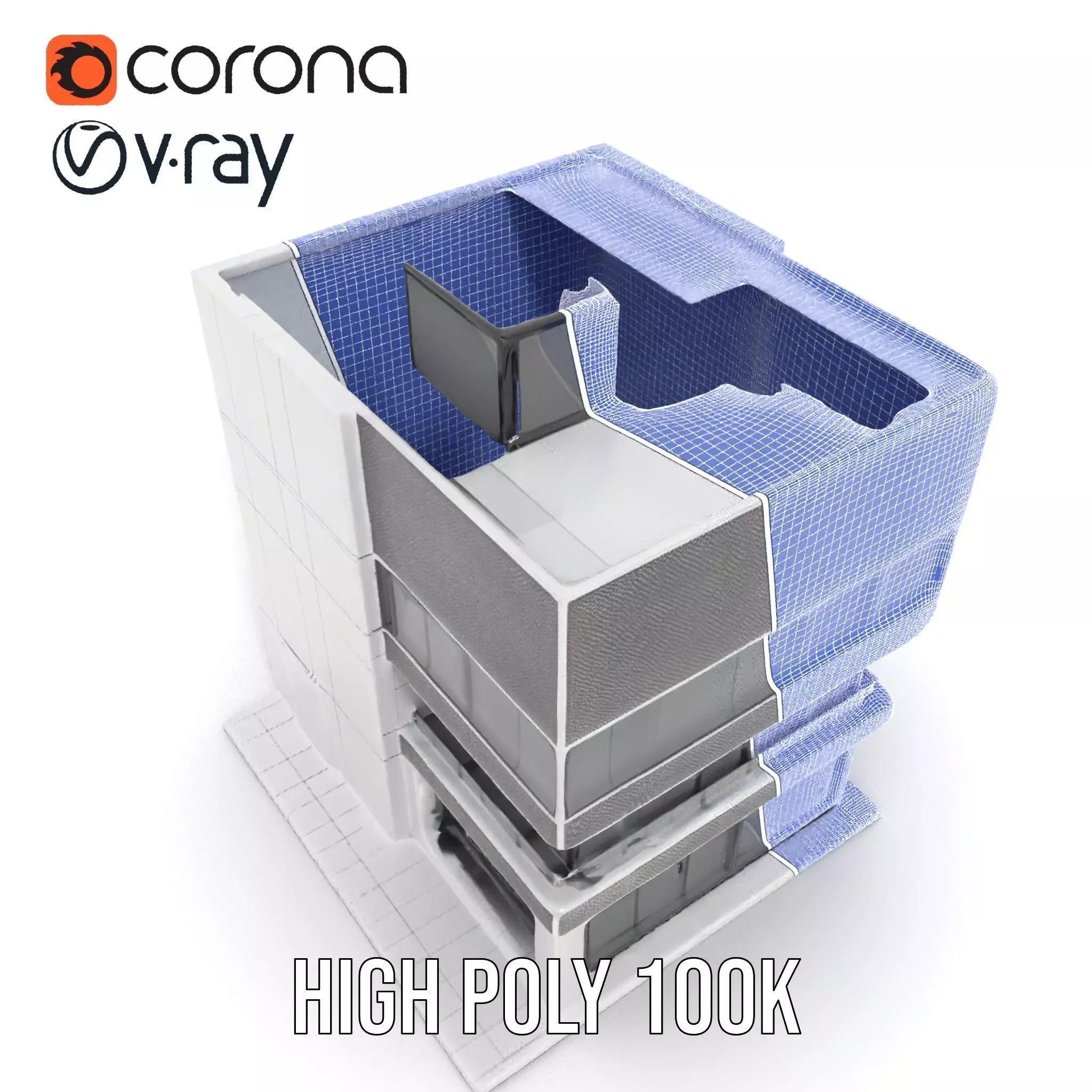 Modern Office Building model pack Low-poly 3D model_26