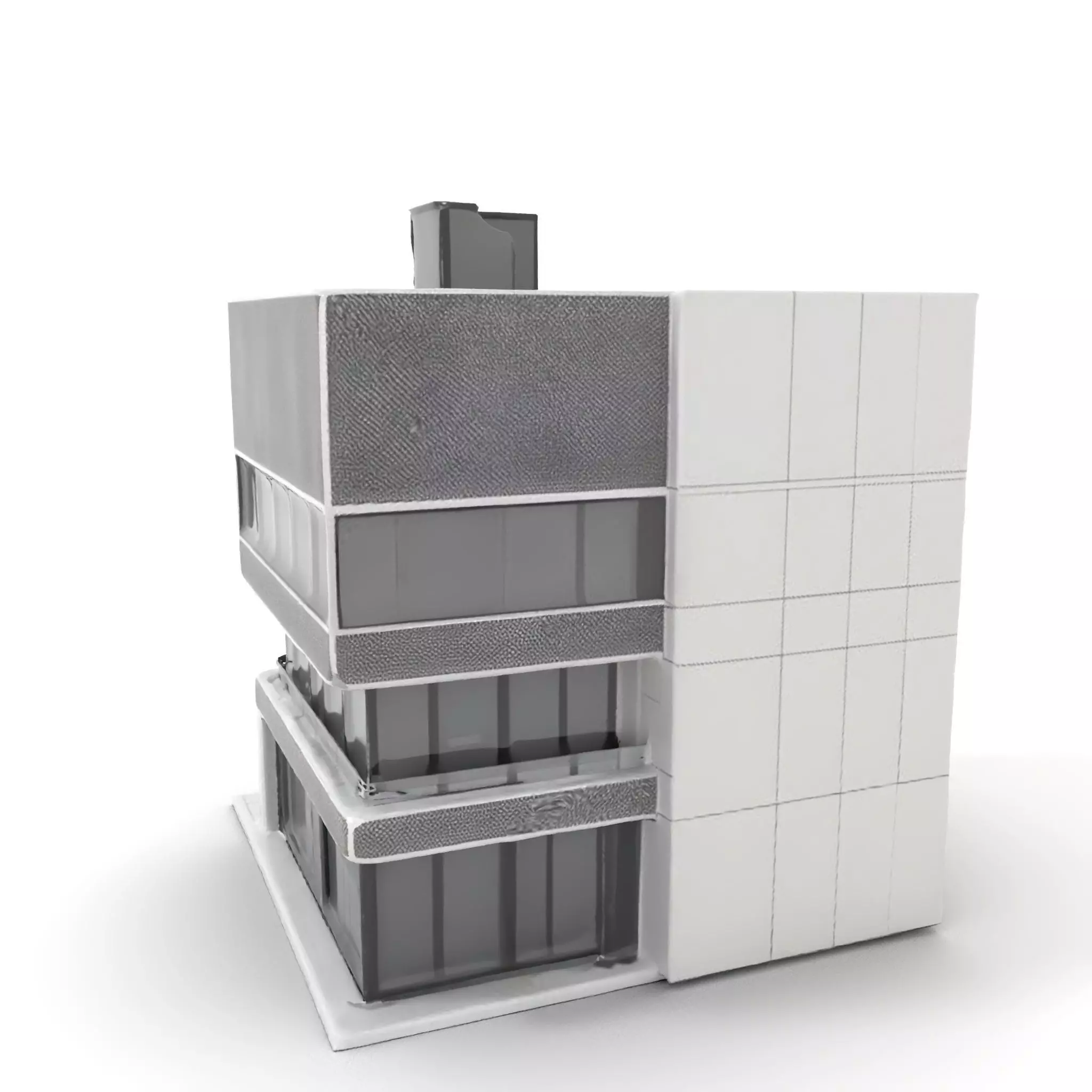 Modern Office Building model pack Low-poly 3D model_0