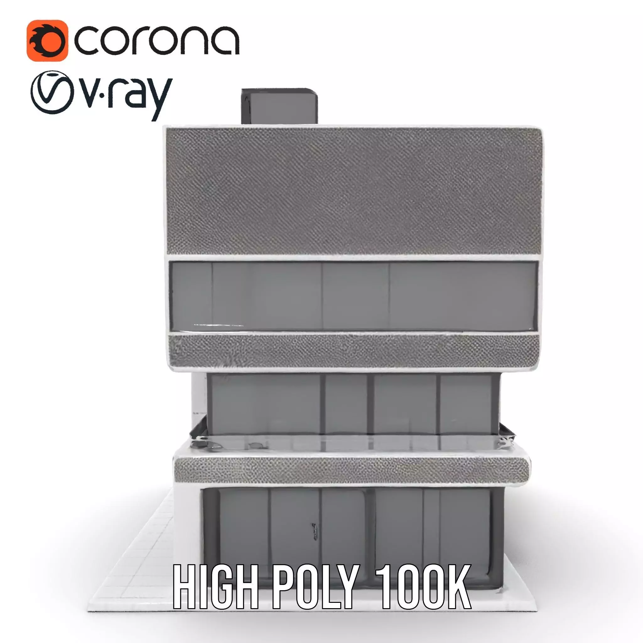 Modern Office Building model pack Low-poly 3D model_20