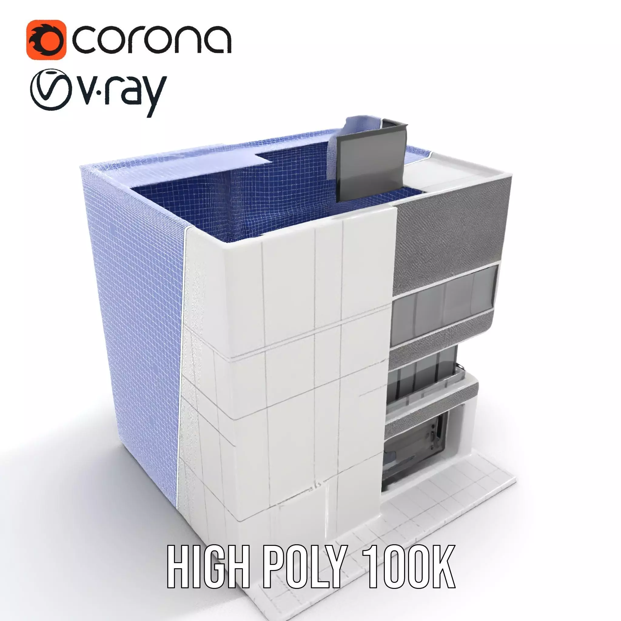 Modern Office Building model pack Low-poly 3D model_29