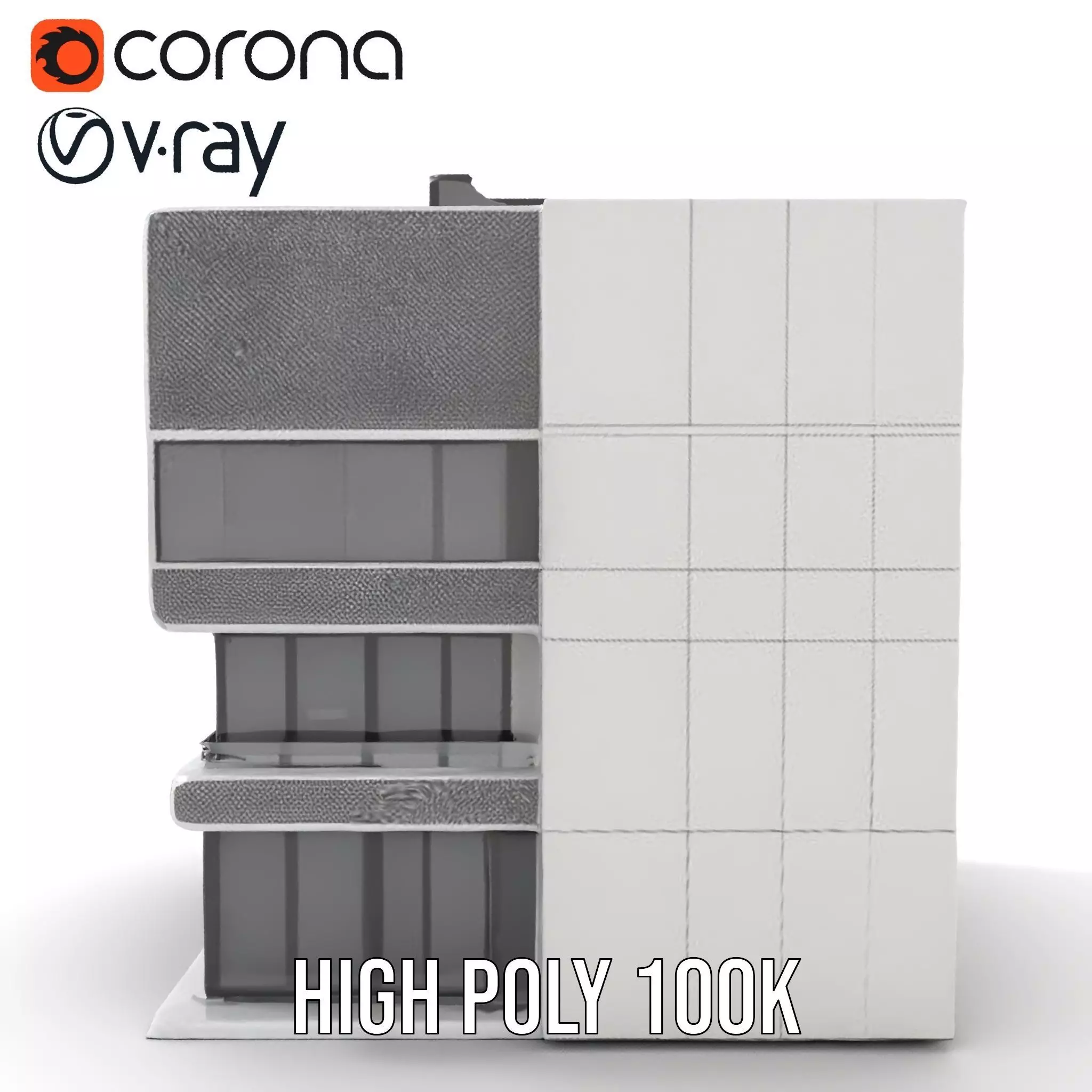 Modern Office Building model pack Low-poly 3D model_23