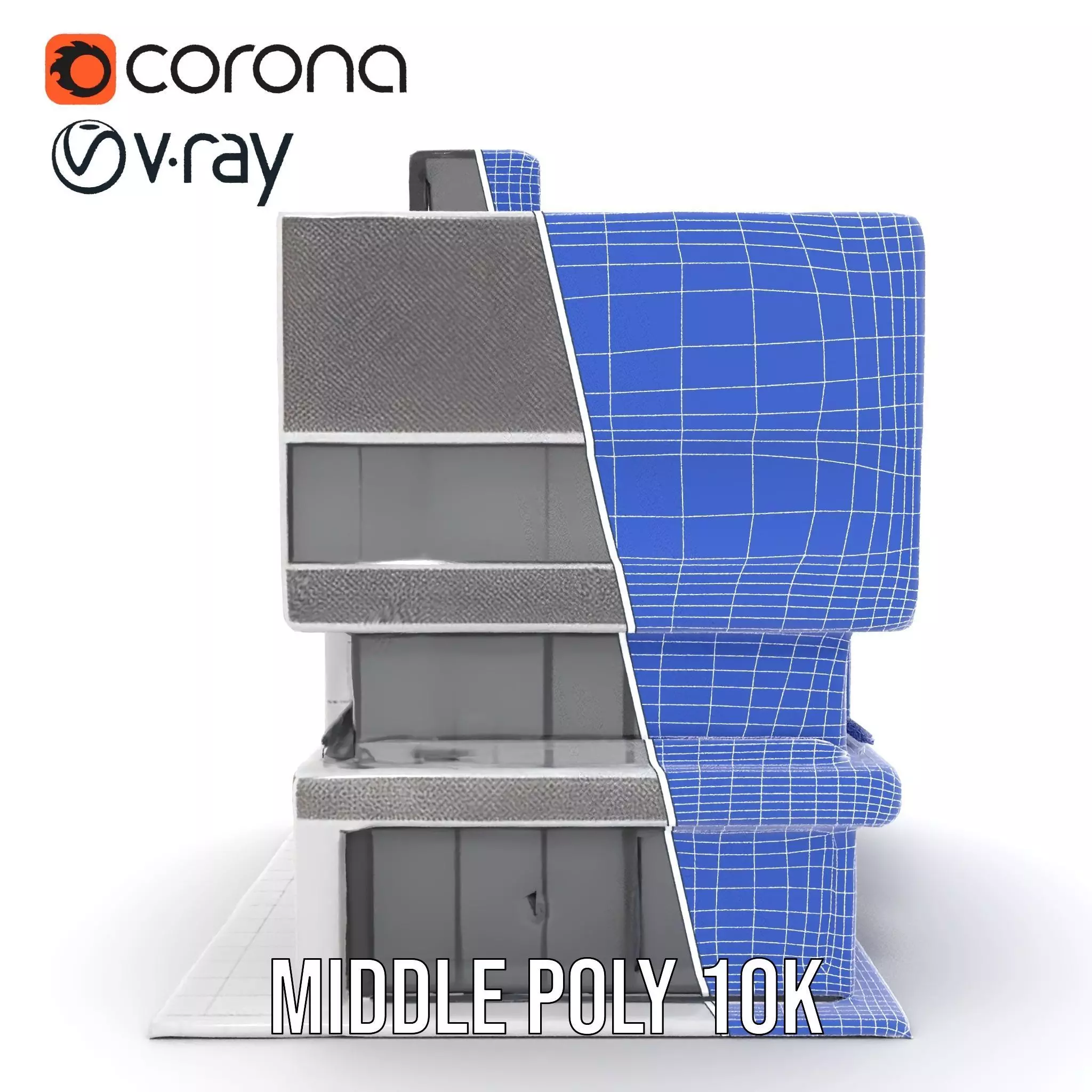 Modern Office Building model pack Low-poly 3D model_27