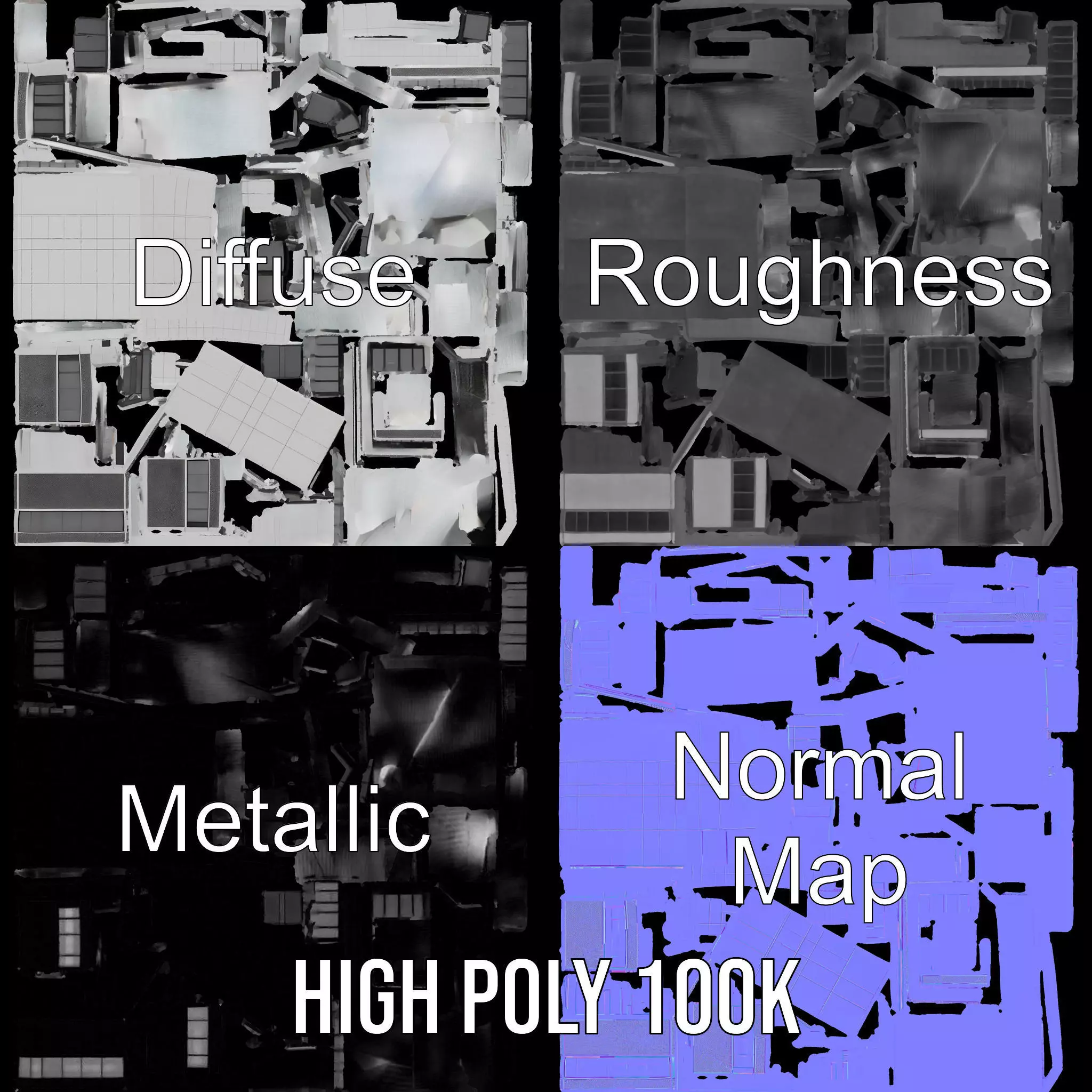 Modern Office Building model pack Low-poly 3D model_3