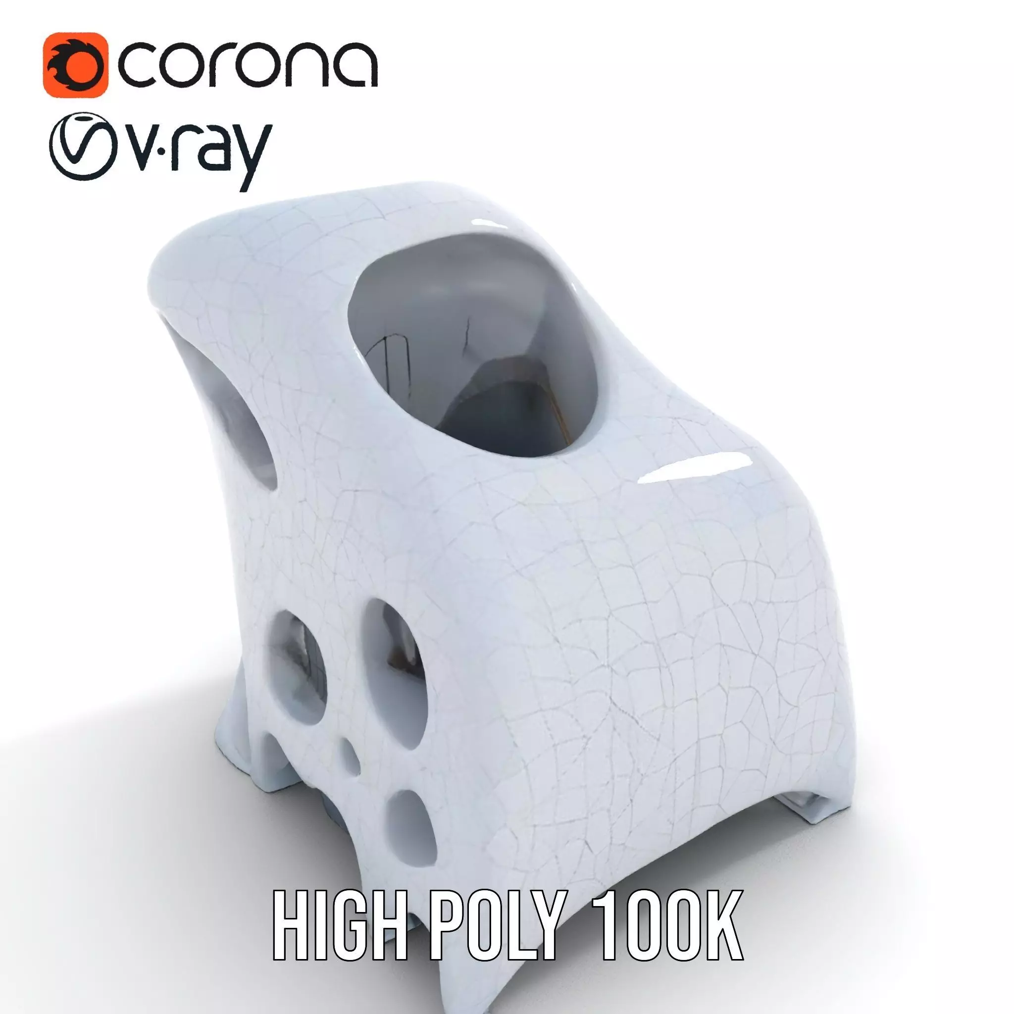 Futuristic Organic Architecture model pack Low-poly 3D model_23