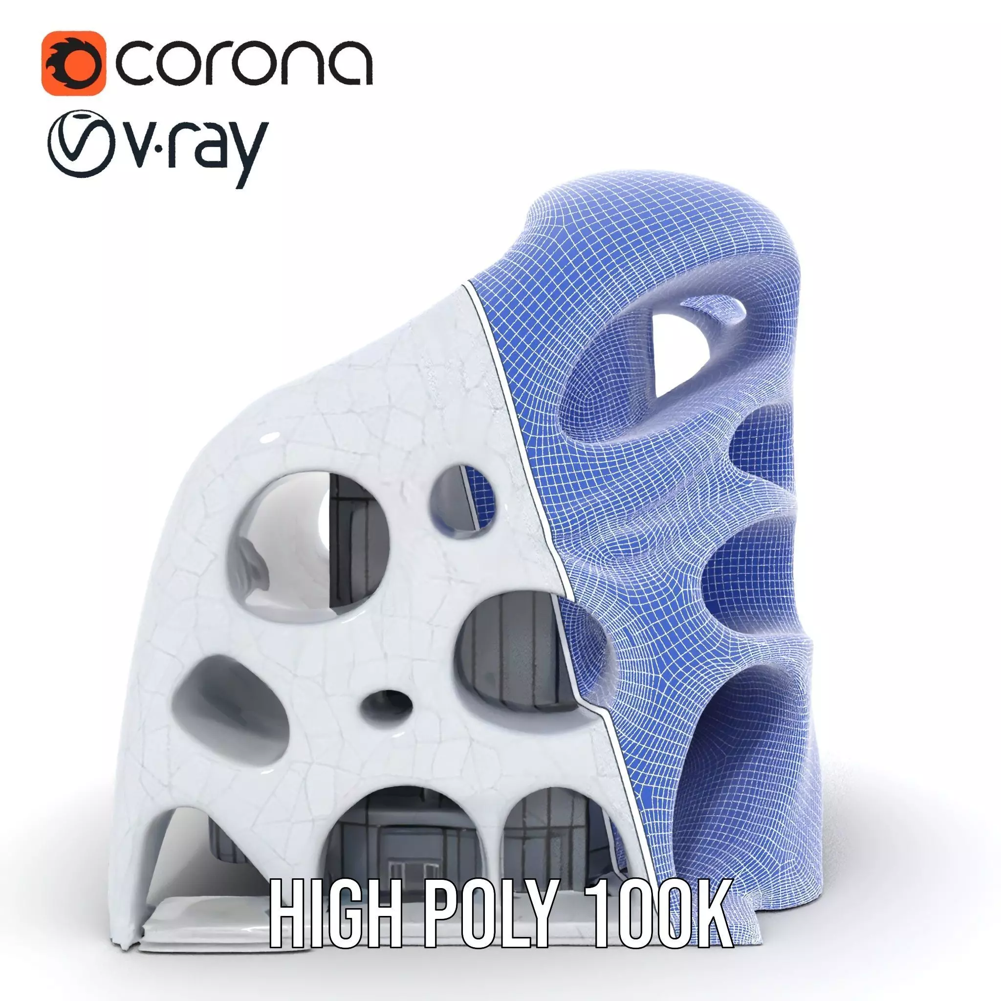 Futuristic Organic Architecture model pack Low-poly 3D model_32