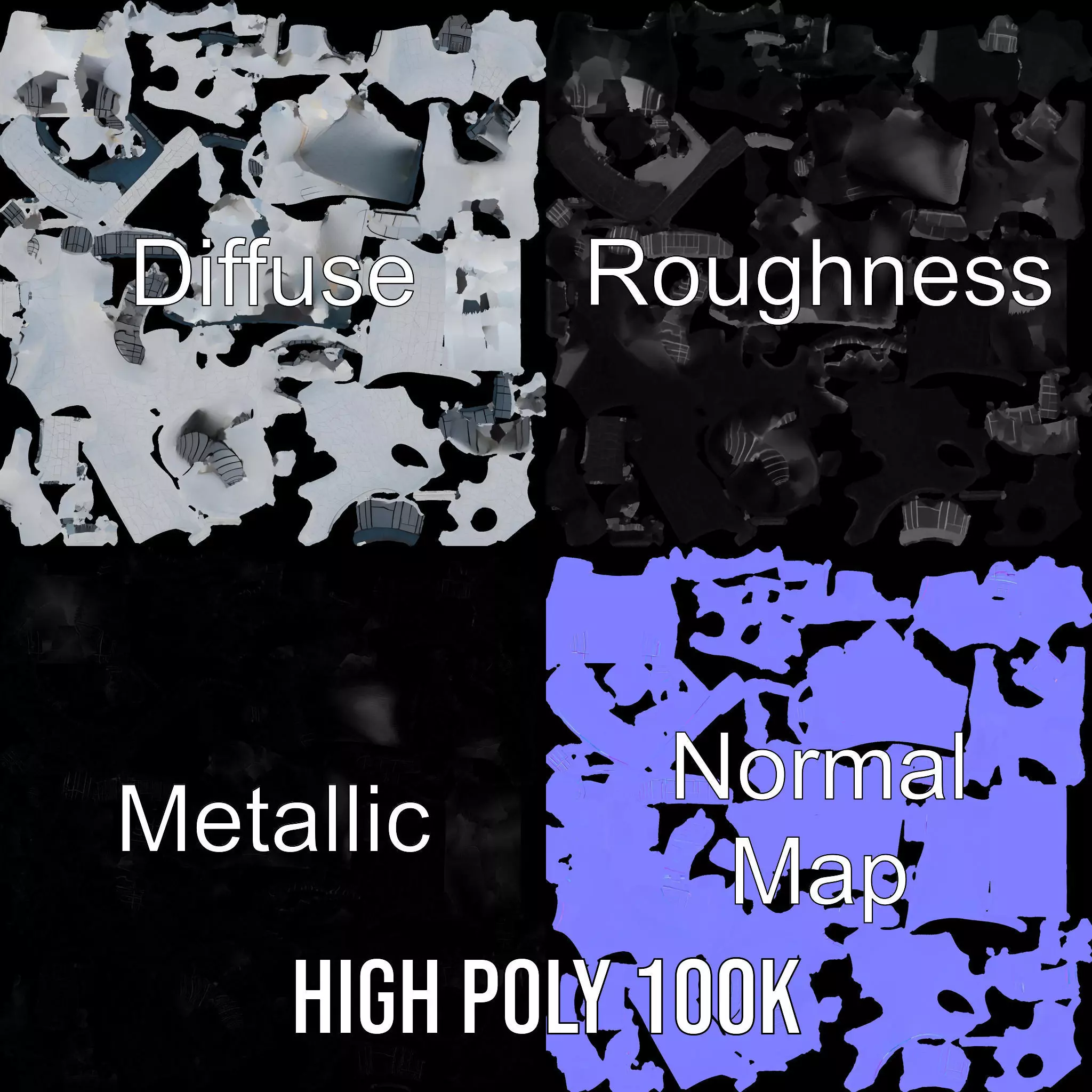 Futuristic Organic Architecture model pack Low-poly 3D model_3