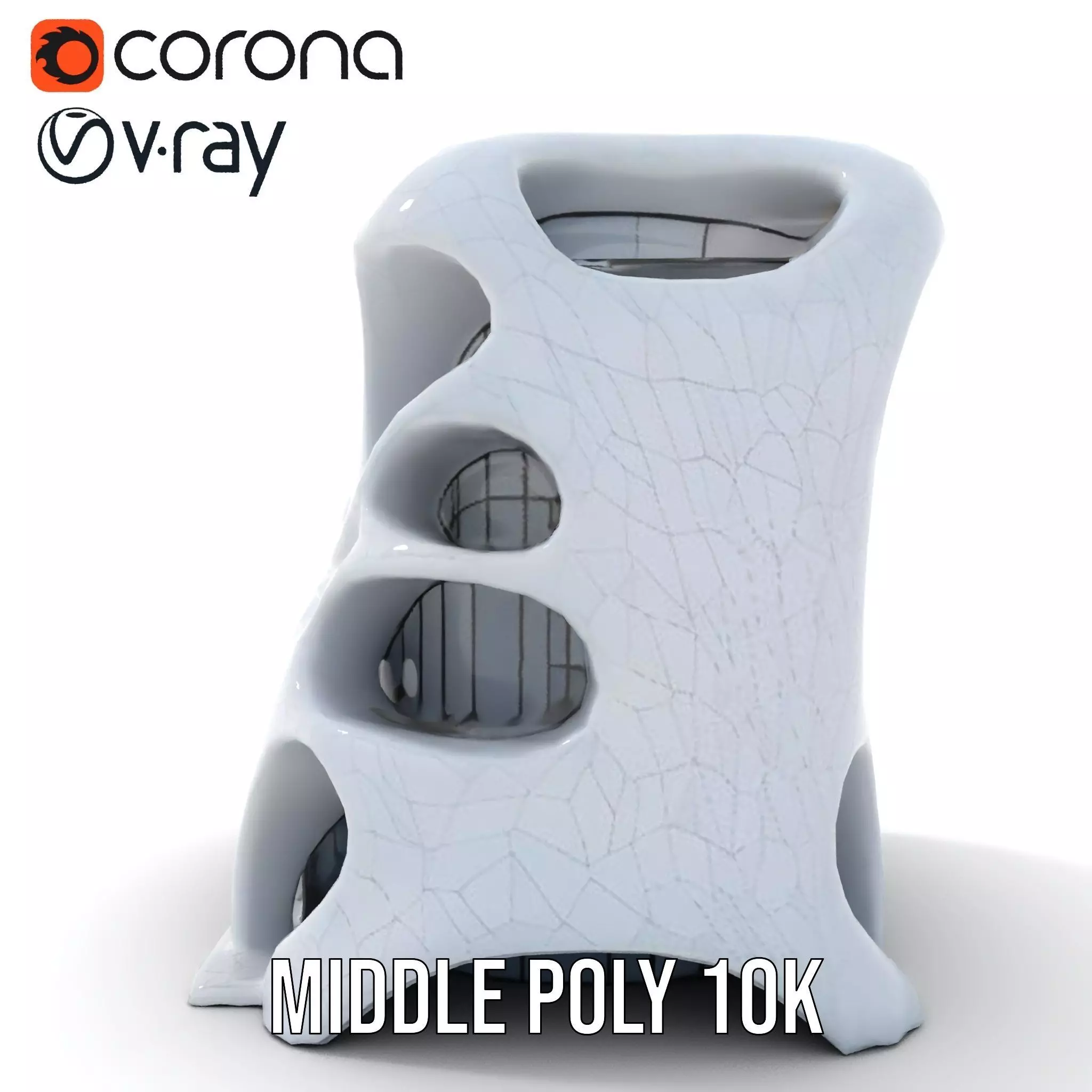 Futuristic Organic Architecture model pack Low-poly 3D model_11