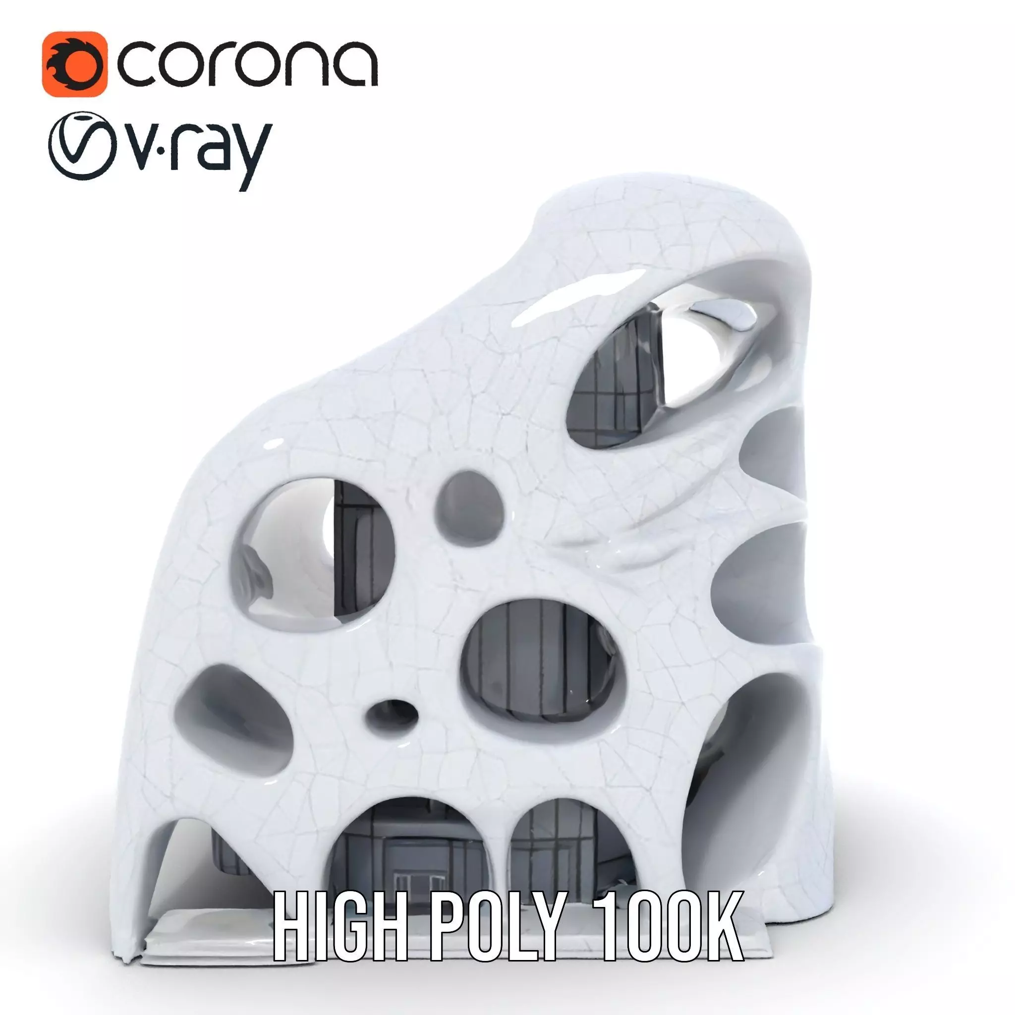 Futuristic Organic Architecture model pack Low-poly 3D model_15