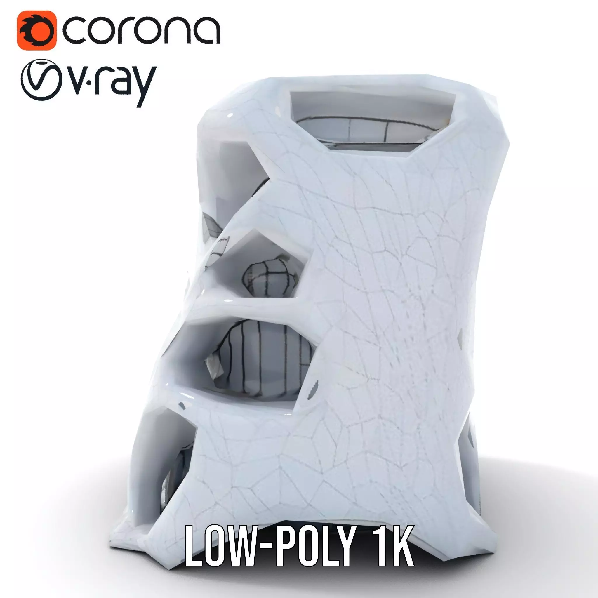 Futuristic Organic Architecture model pack Low-poly 3D model_17