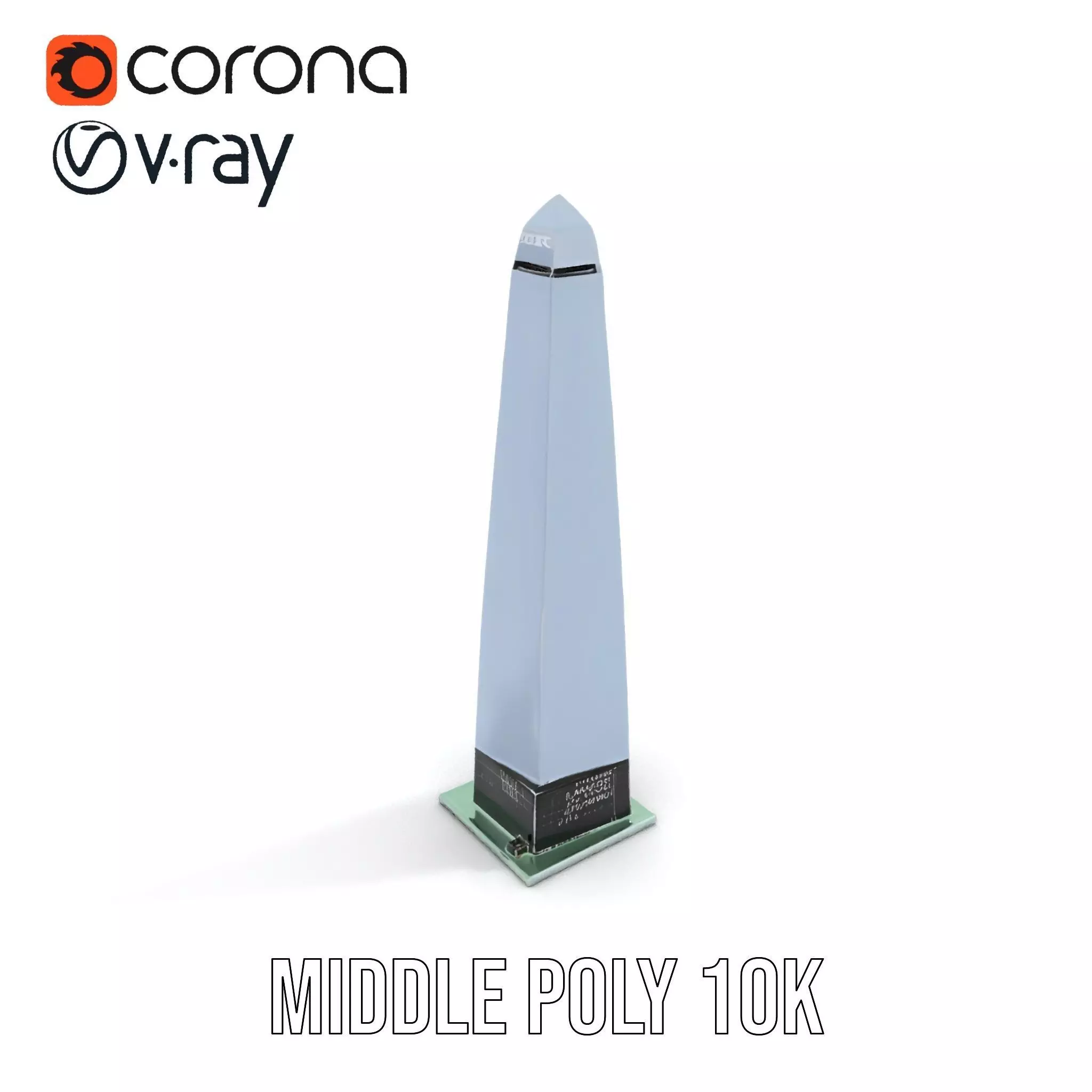 Sleek Glass Obelisk model pack Low-poly 3D model_6