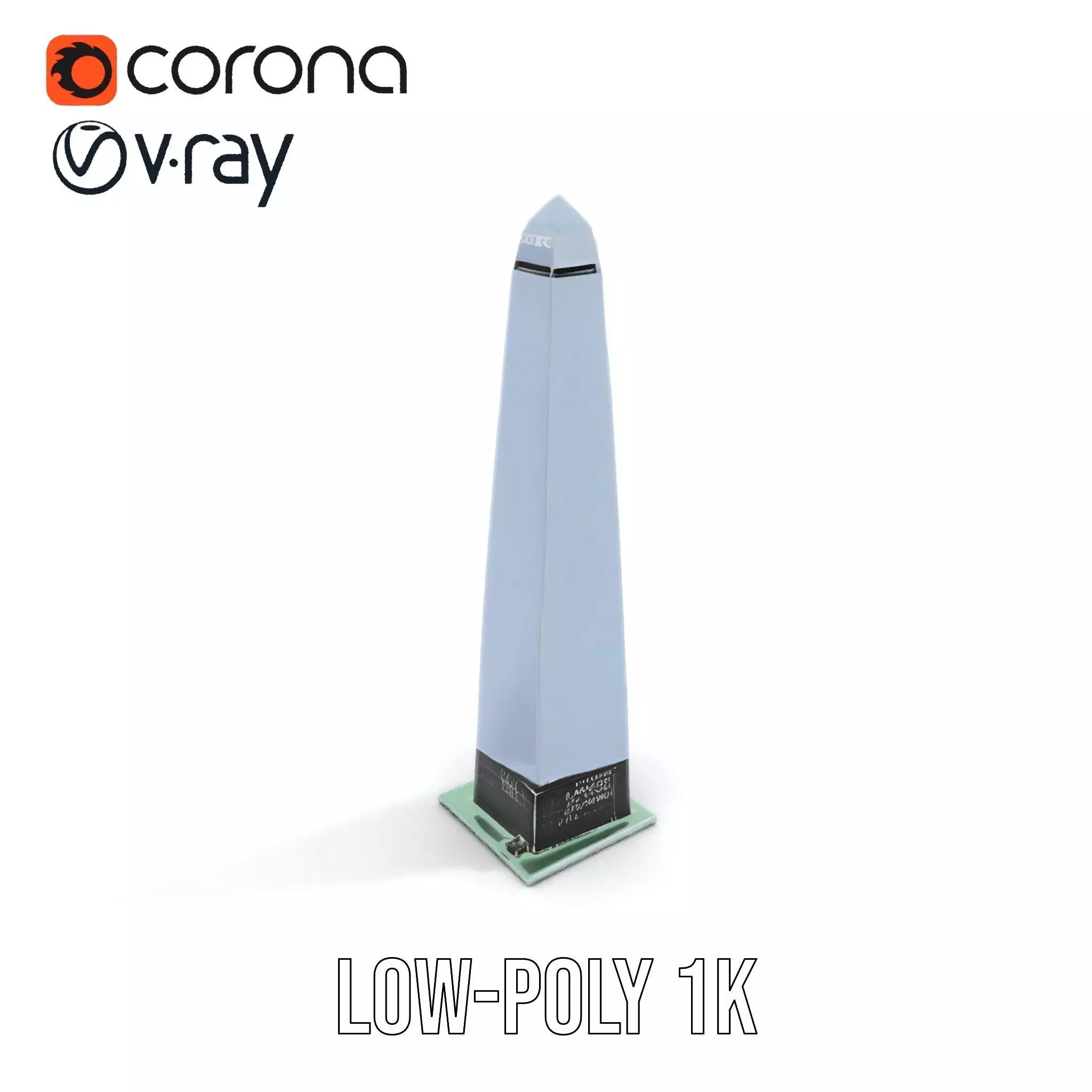 Sleek Glass Obelisk model pack Low-poly 3D model_12