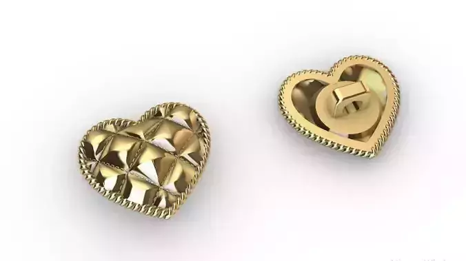 Heart Shape Gold Metal Button for Clothing or Bag Design