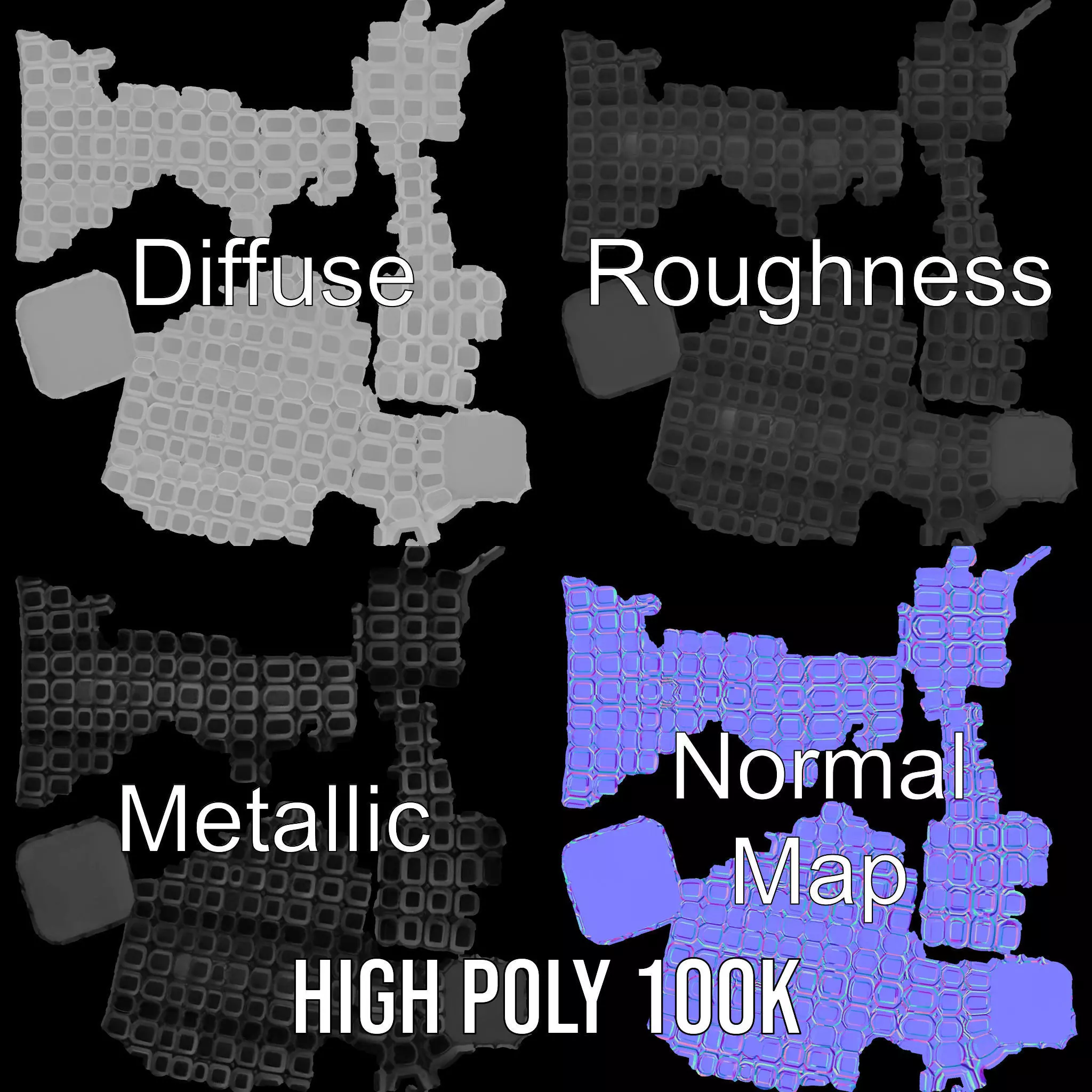 Hexagonal Tower model pack Low-poly 3D model_3