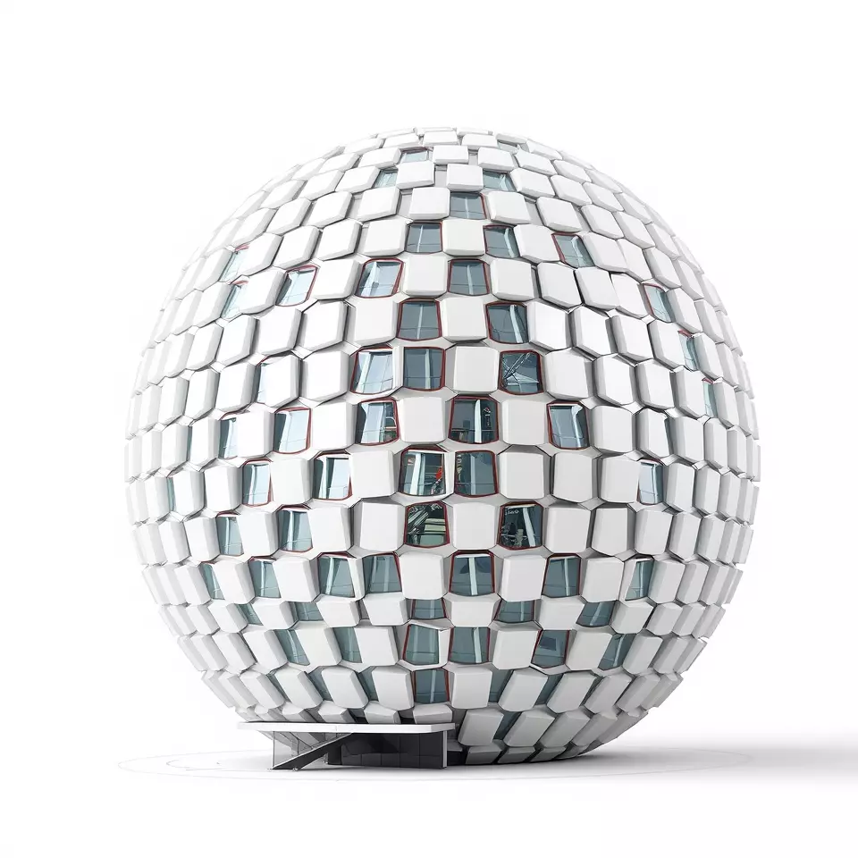 Hexagonal Dome Structure model pack Low-poly 3D model_2