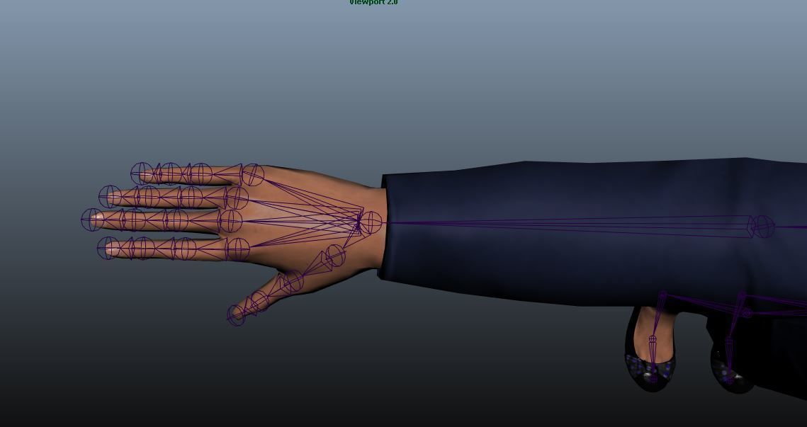 Female Airhostess - Animated Low-poly 3D model_19