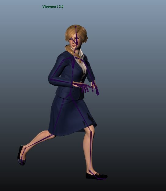 Female Airhostess - Animated Low-poly 3D model_4