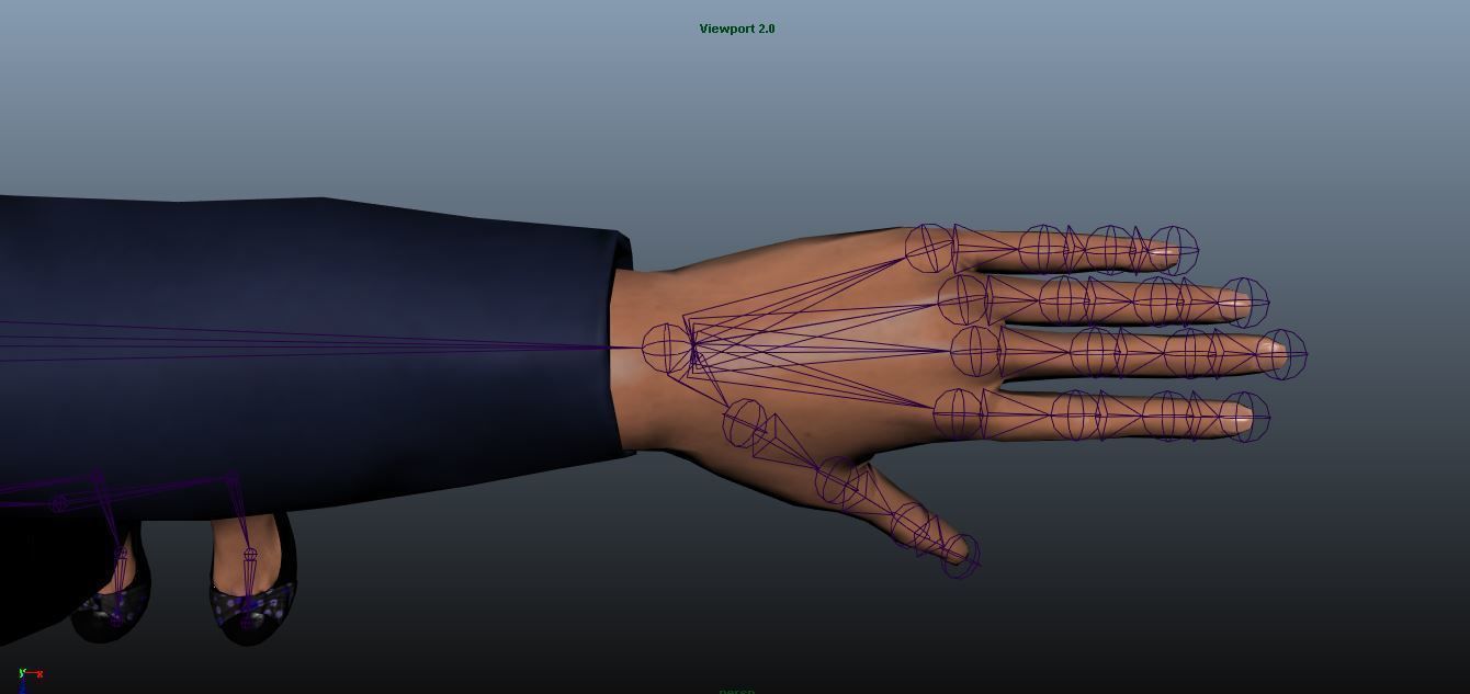 Female Airhostess - Animated Low-poly 3D model_18
