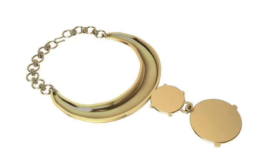 Gold Pendant with Red Gemstones Luxury Jewelry 3D Model 3D model_2