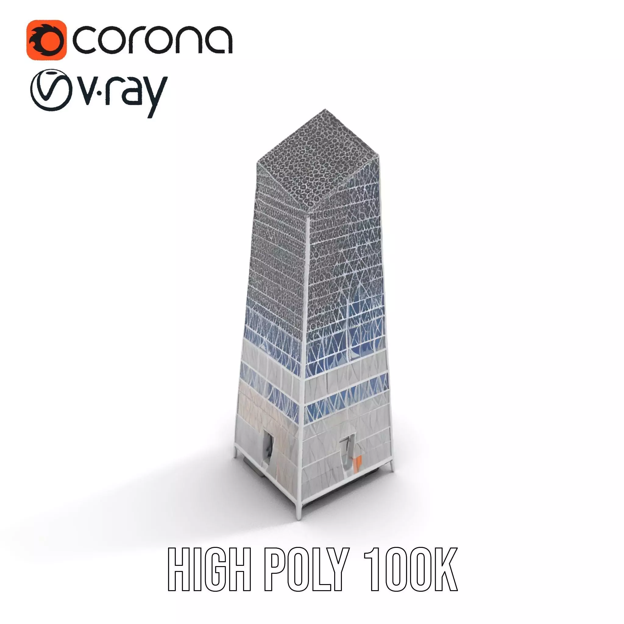 Modern Glass Skyscraper model pack Low-poly 3D model_15