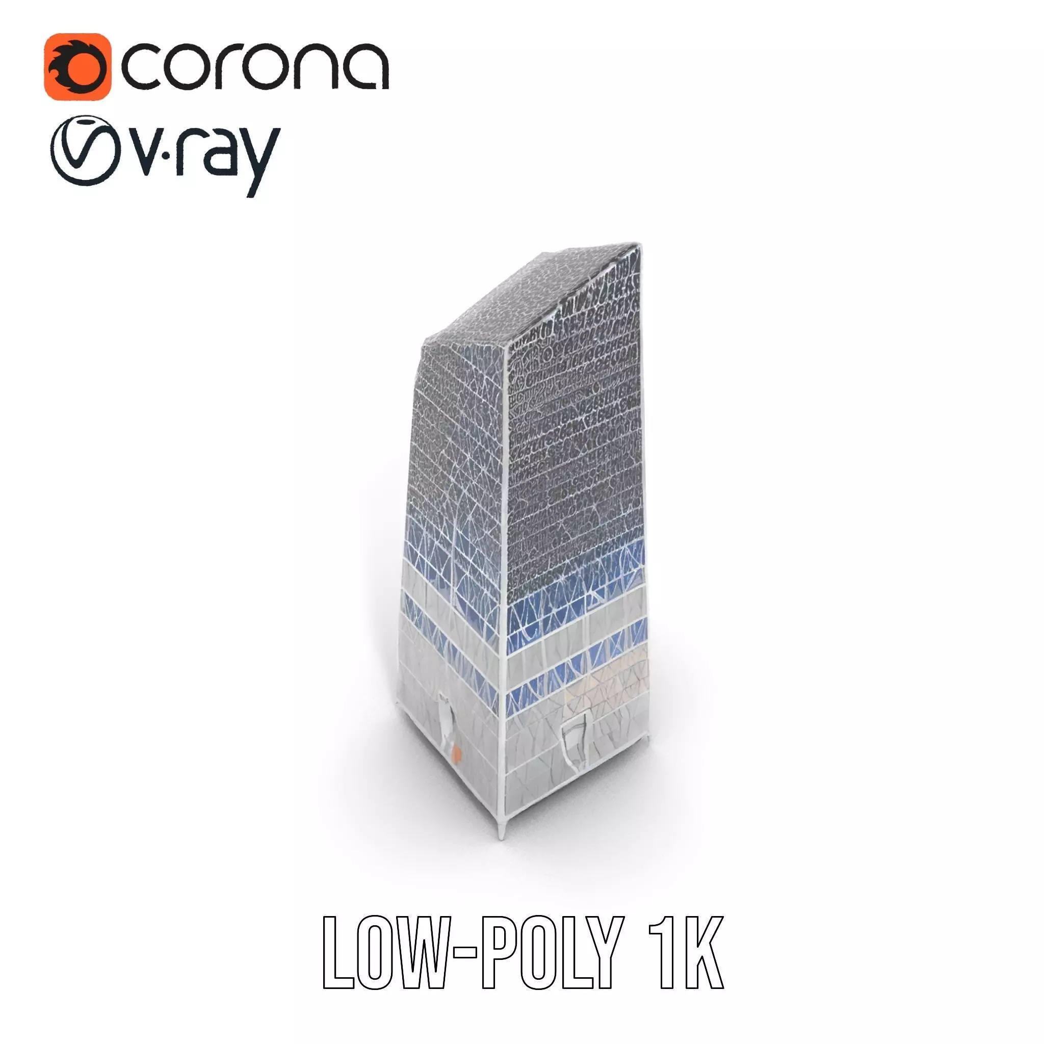 Modern Glass Skyscraper model pack Low-poly 3D model_12