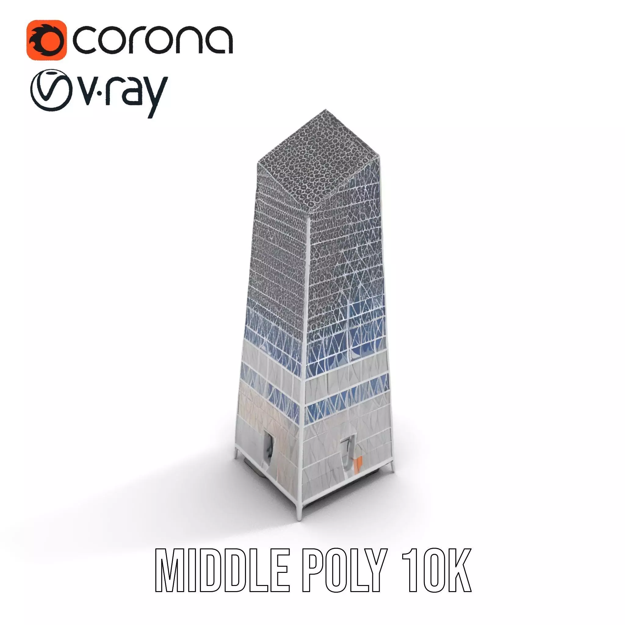 Modern Glass Skyscraper model pack Low-poly 3D model_6