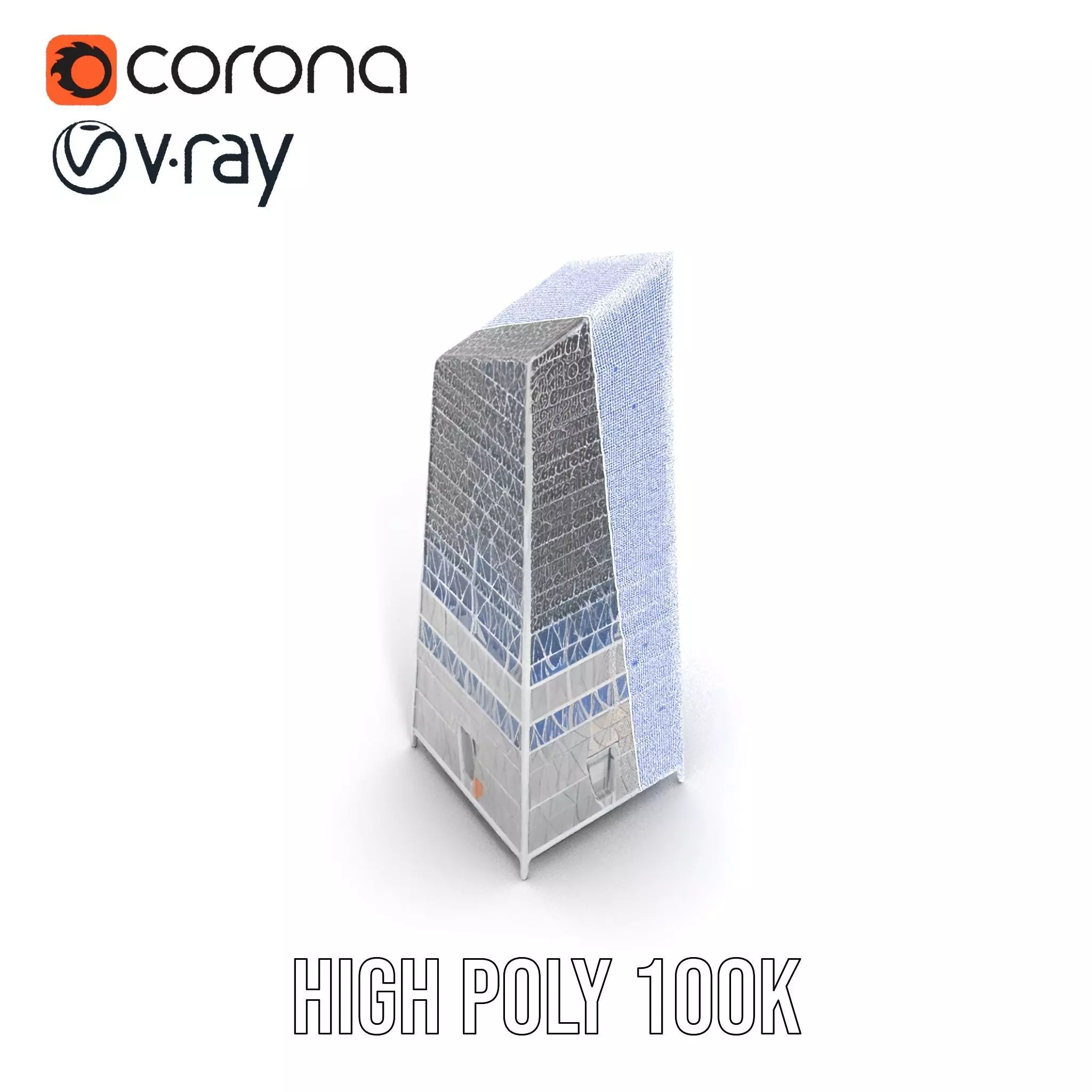Modern Glass Skyscraper model pack Low-poly 3D model_32