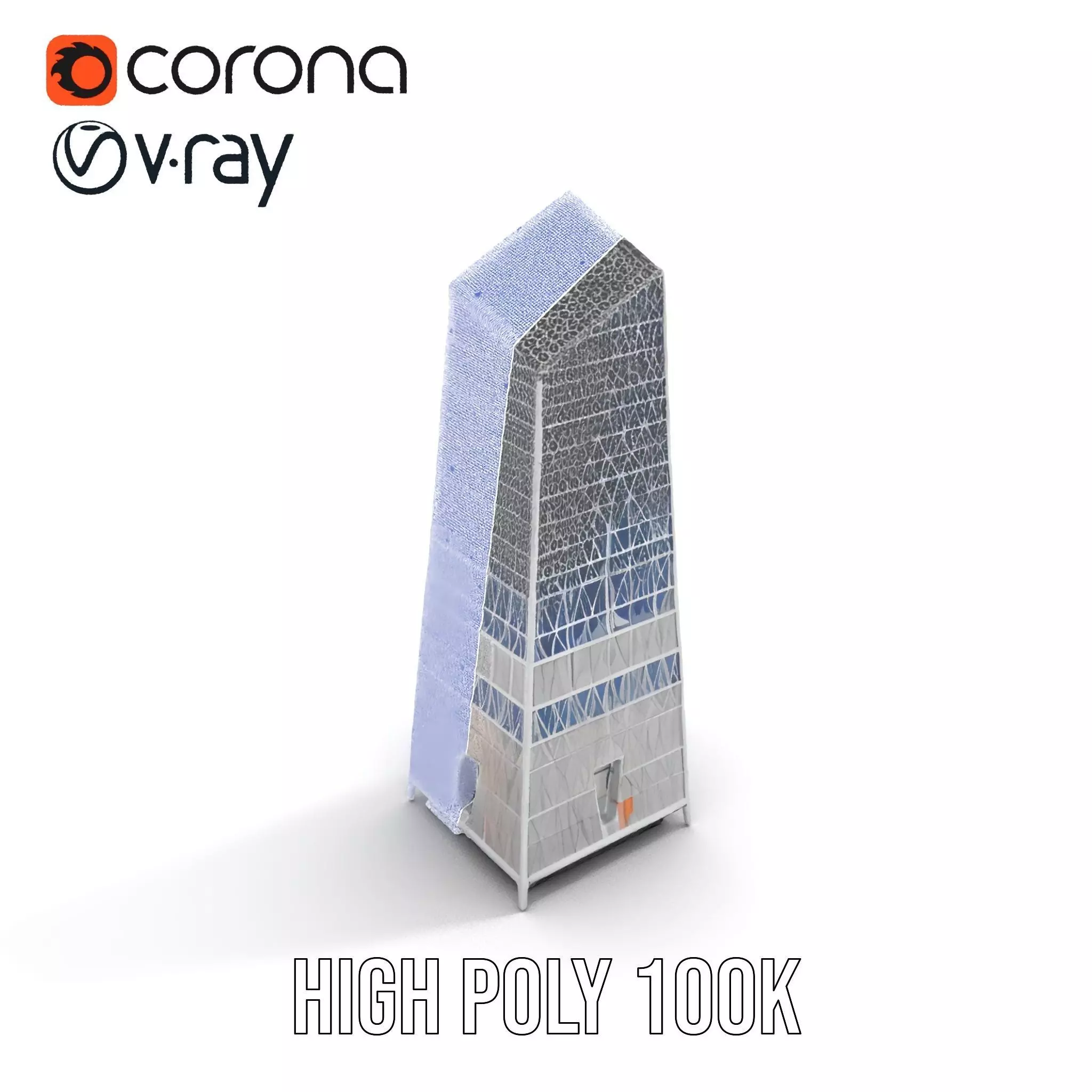 Modern Glass Skyscraper model pack Low-poly 3D model_25