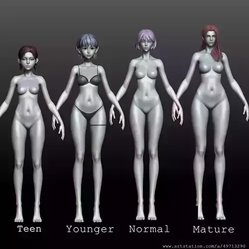 v1 v2 v3 v4 female basemesh anatomy highpoly 3D Model Collection v1 v2 v3 v4 female basemesh anatomy highpoly 3D Model Collection