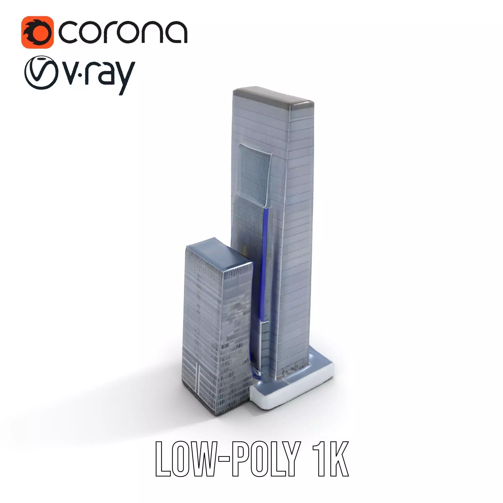 Modern Glass Skyscraper model pack Low-poly 3D model_22