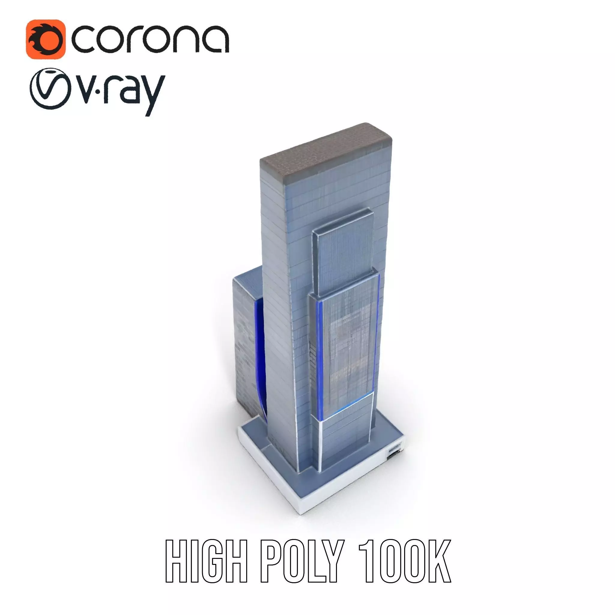 Modern Glass Skyscraper model pack Low-poly 3D model_18