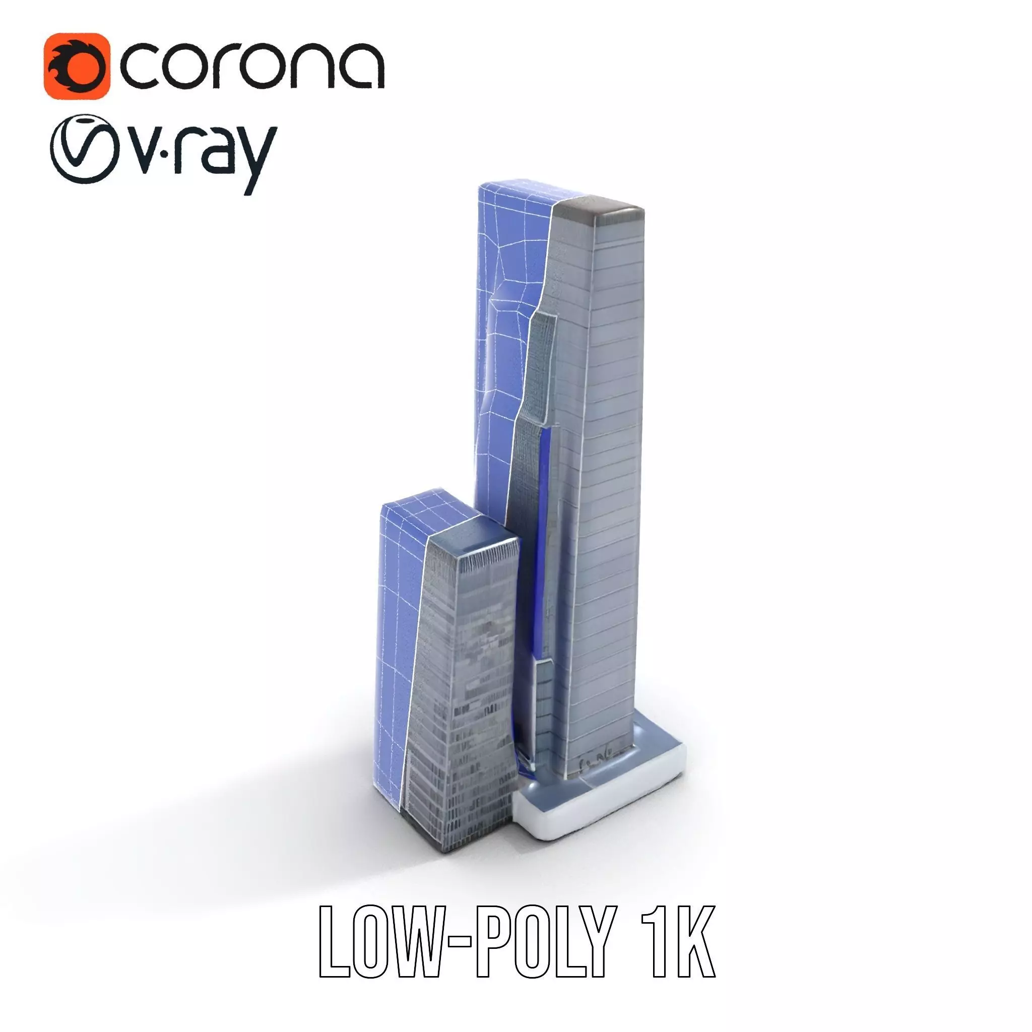 Modern Glass Skyscraper model pack Low-poly 3D model_25